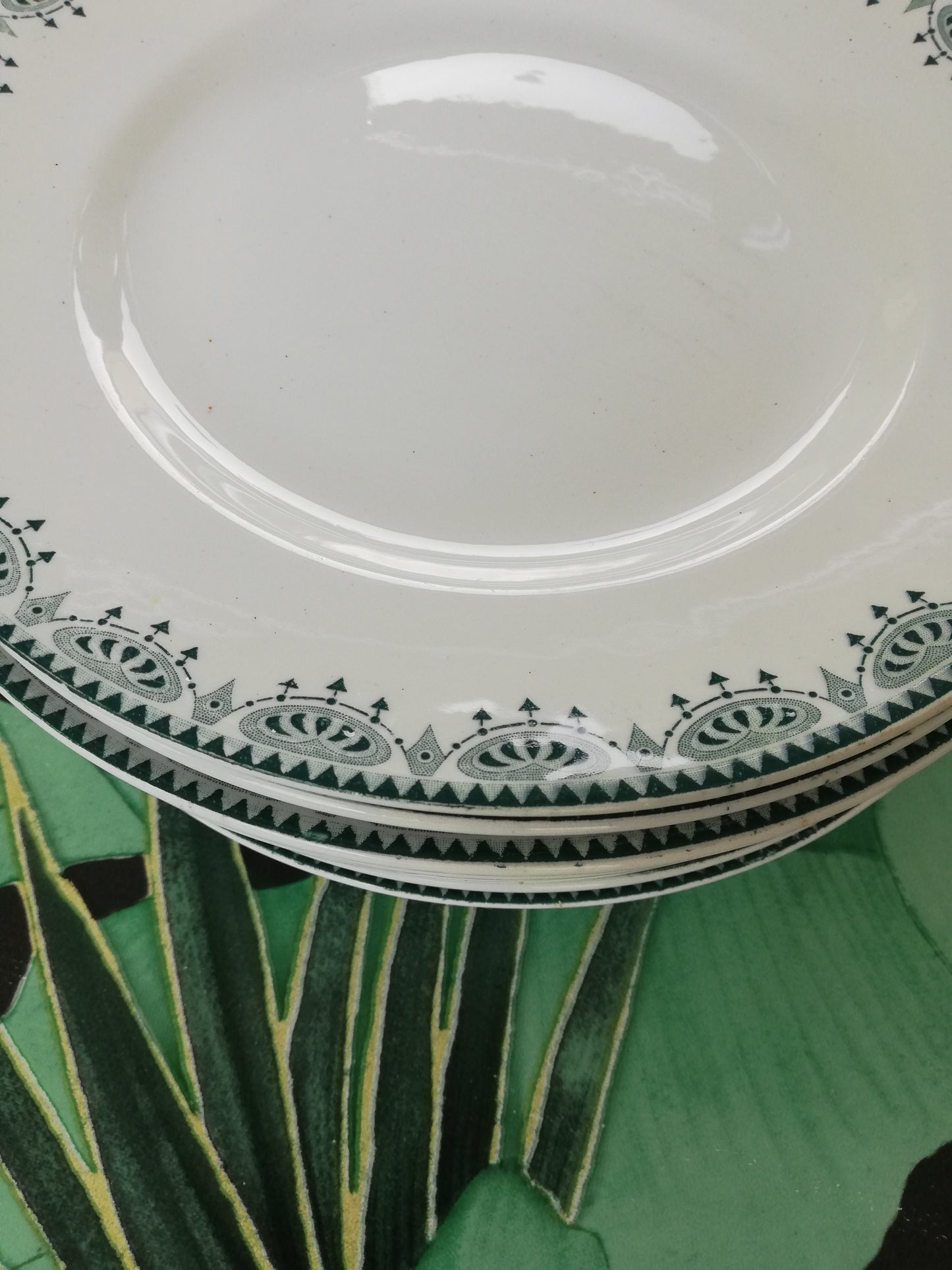 Assiette plate Saint Amand terre de fer vert