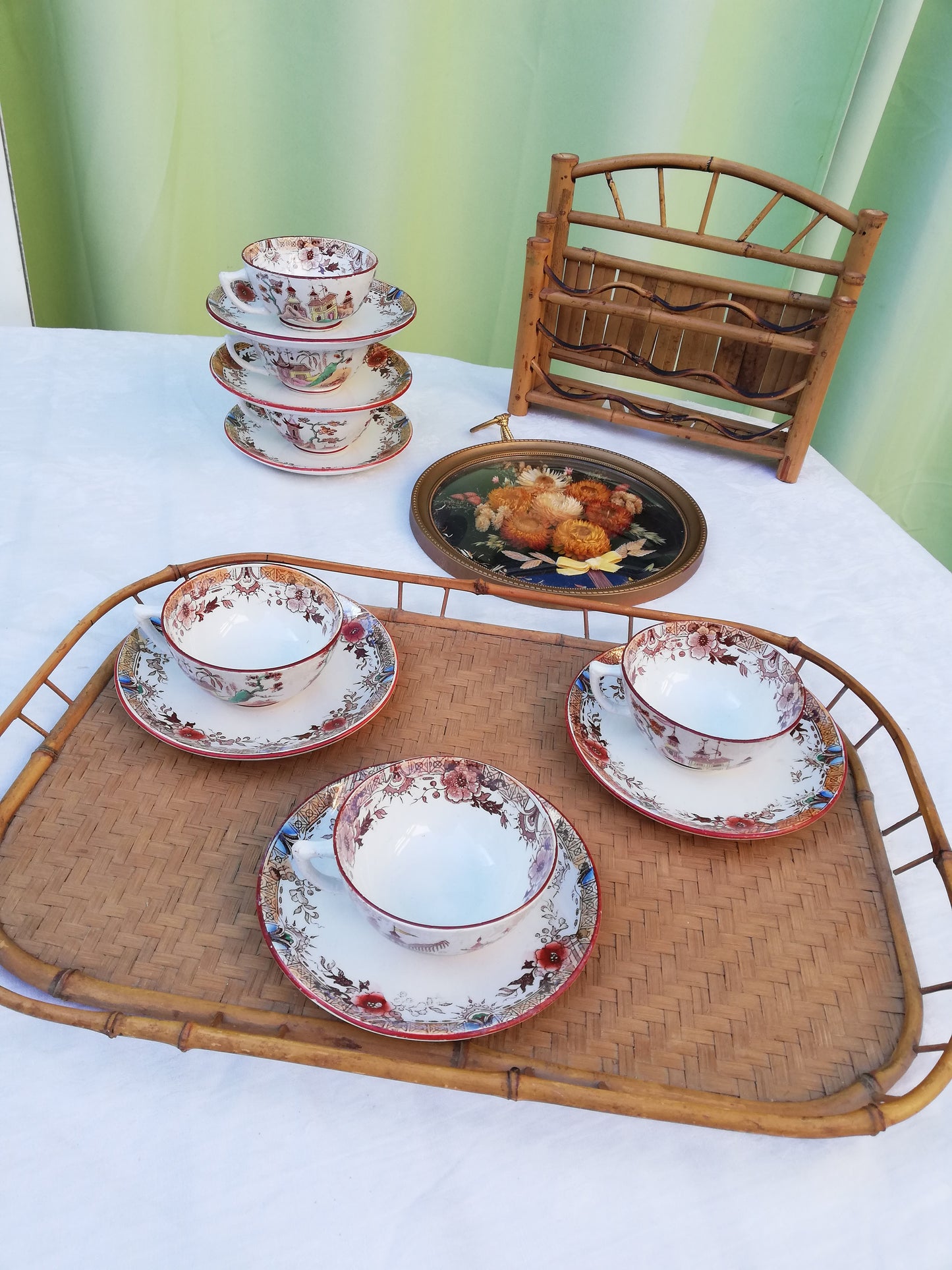 Tasse et Sous tasse à thé terre de fer Sarreguemines