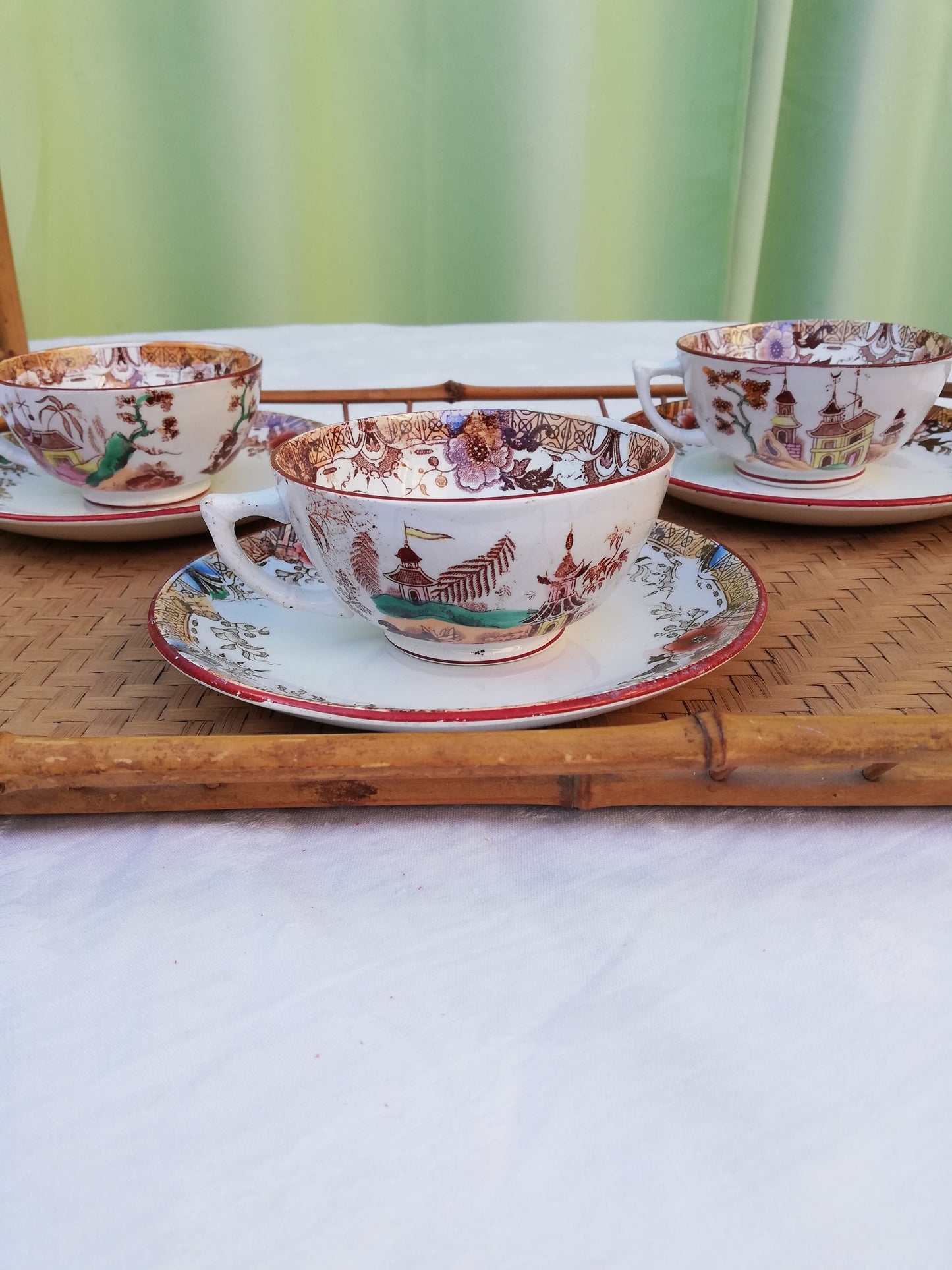 Tasse et Sous tasse à thé terre de fer Sarreguemines