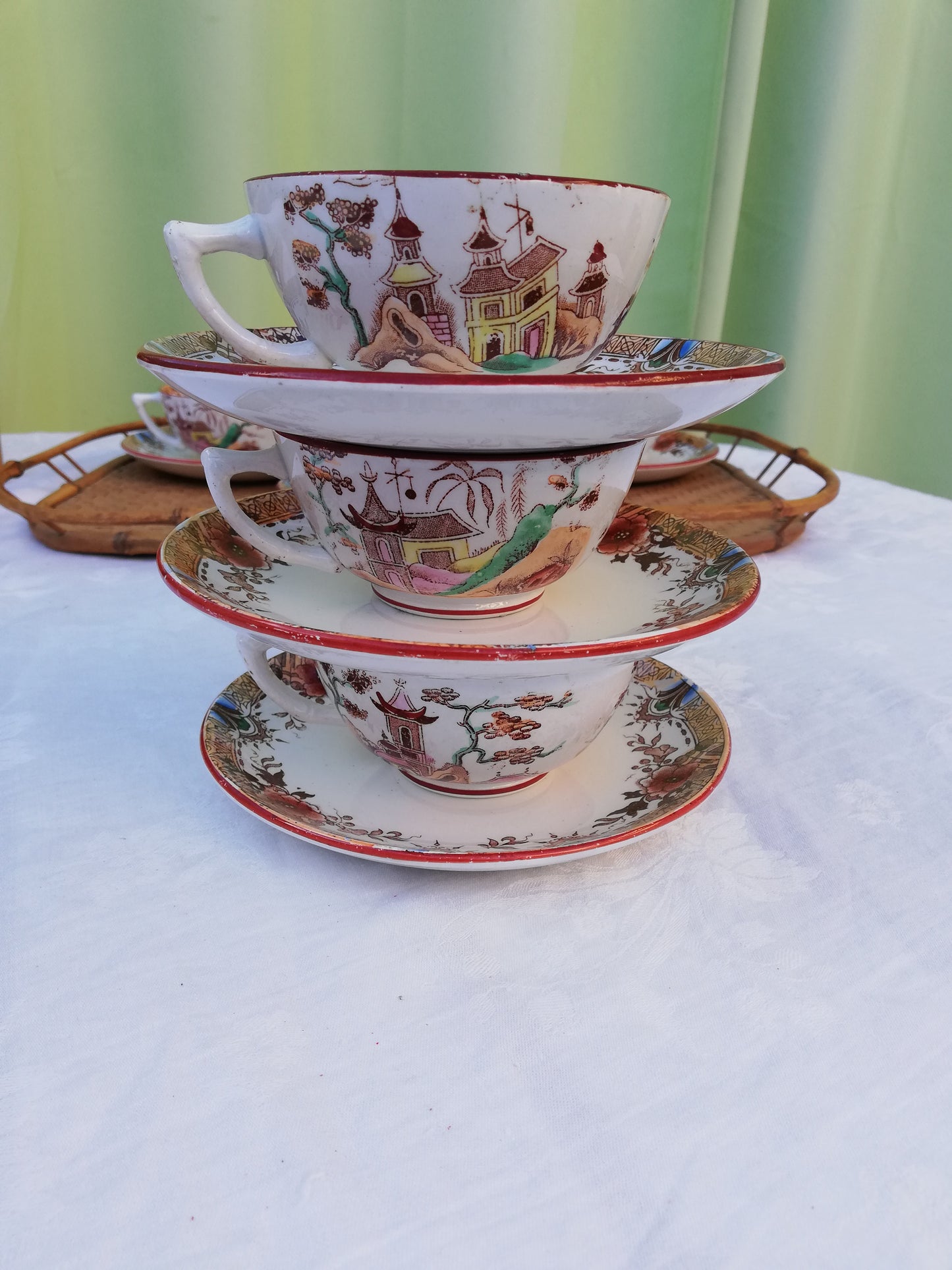 Tasse et Sous tasse à thé terre de fer Sarreguemines