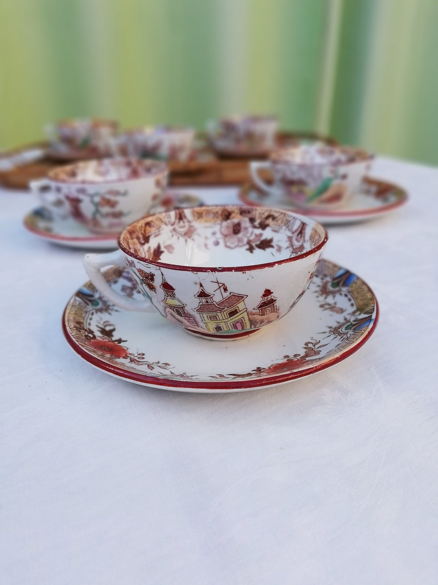 Tasse et Sous tasse à thé terre de fer Sarreguemines