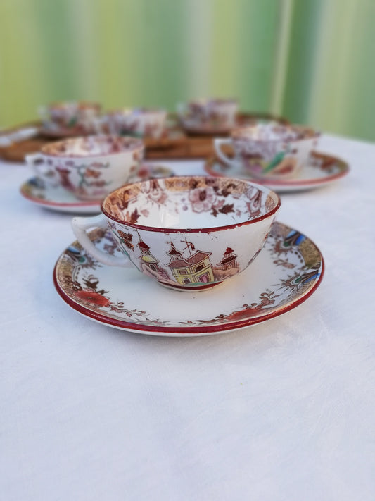 Tasse et Sous tasse à thé terre de fer  Sarreguemines