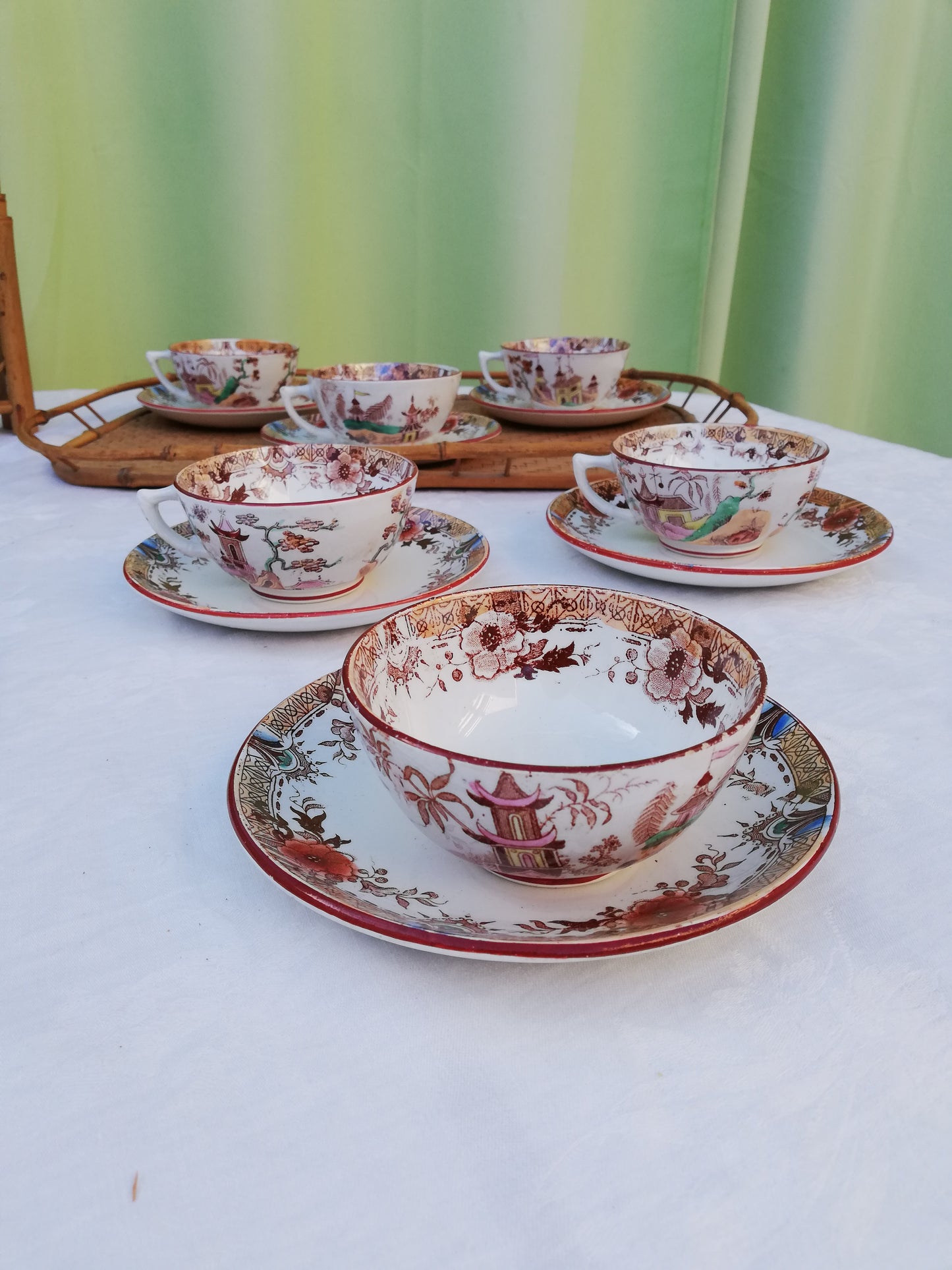 Tasse et Sous tasse à thé terre de fer Sarreguemines