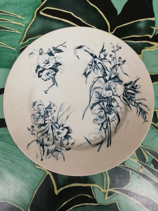 Assiette terre de fer libellule art nouveau