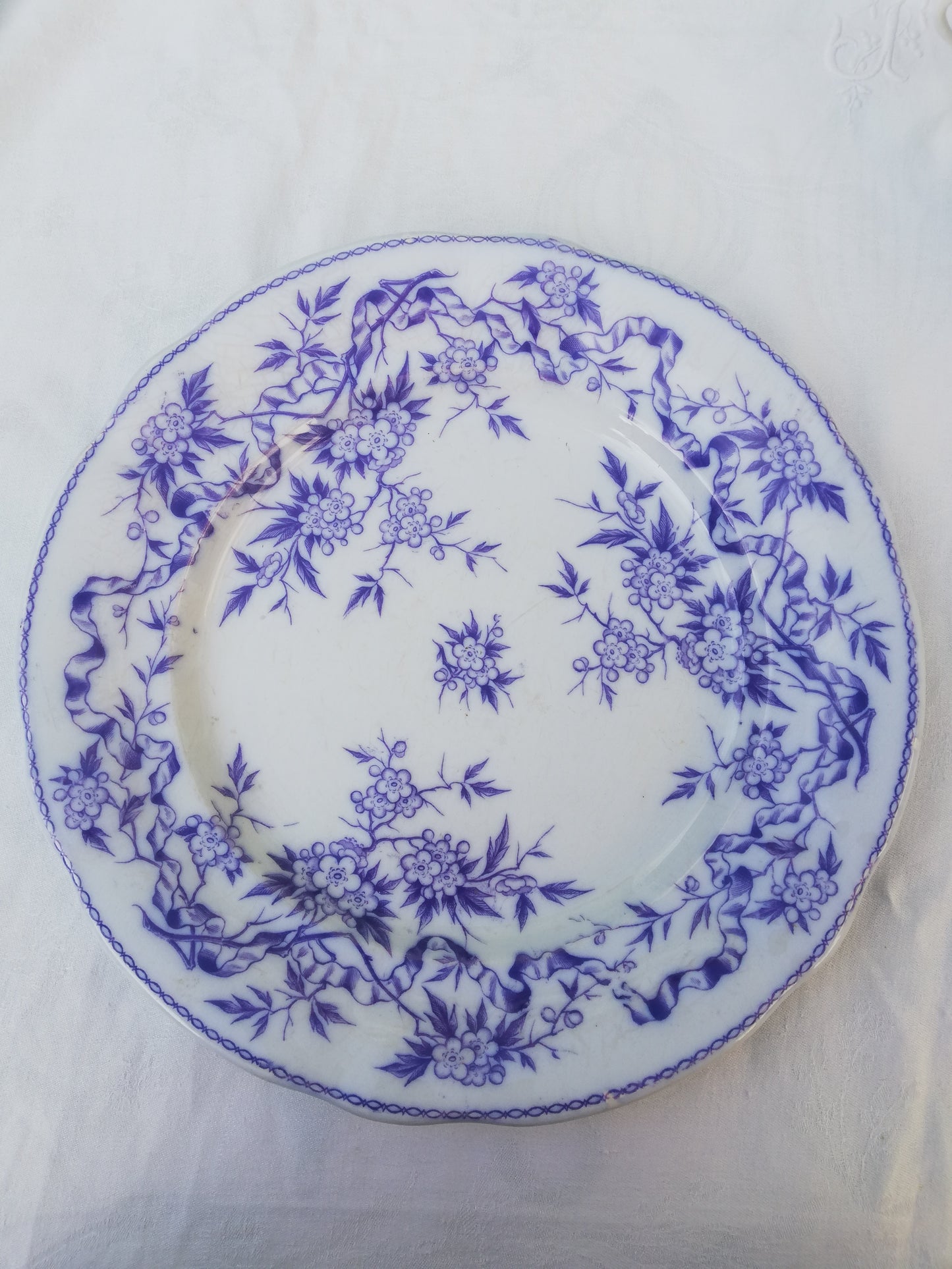 Plat Rond Sarreguemines Terre de Fer Lavande