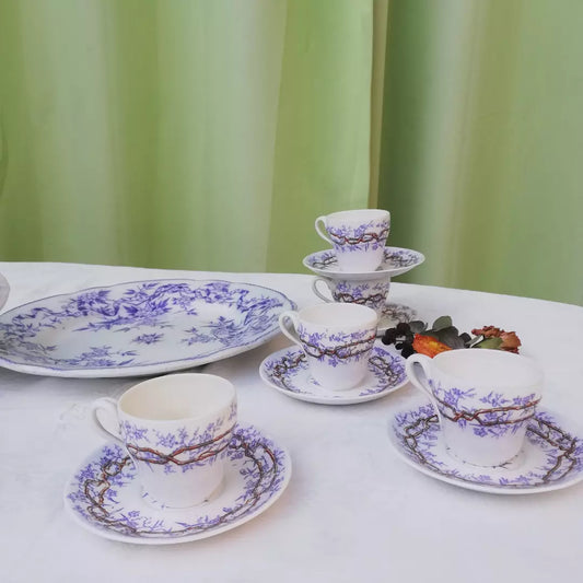 tasse sarreguemines lavande sepia violet