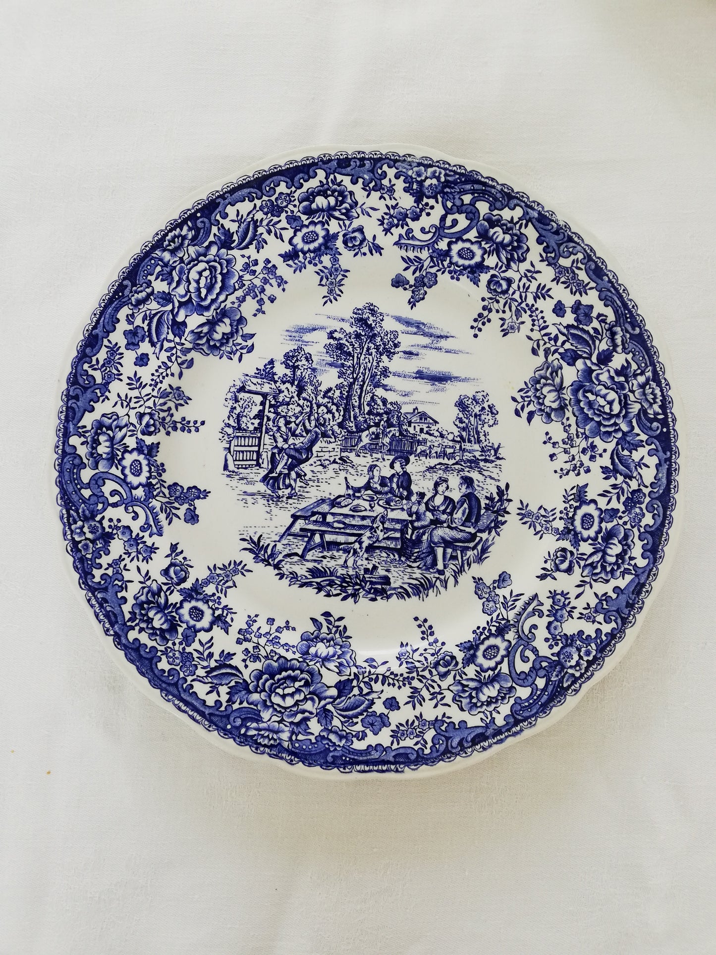 Assiette plate Luneville Toile de Jouy