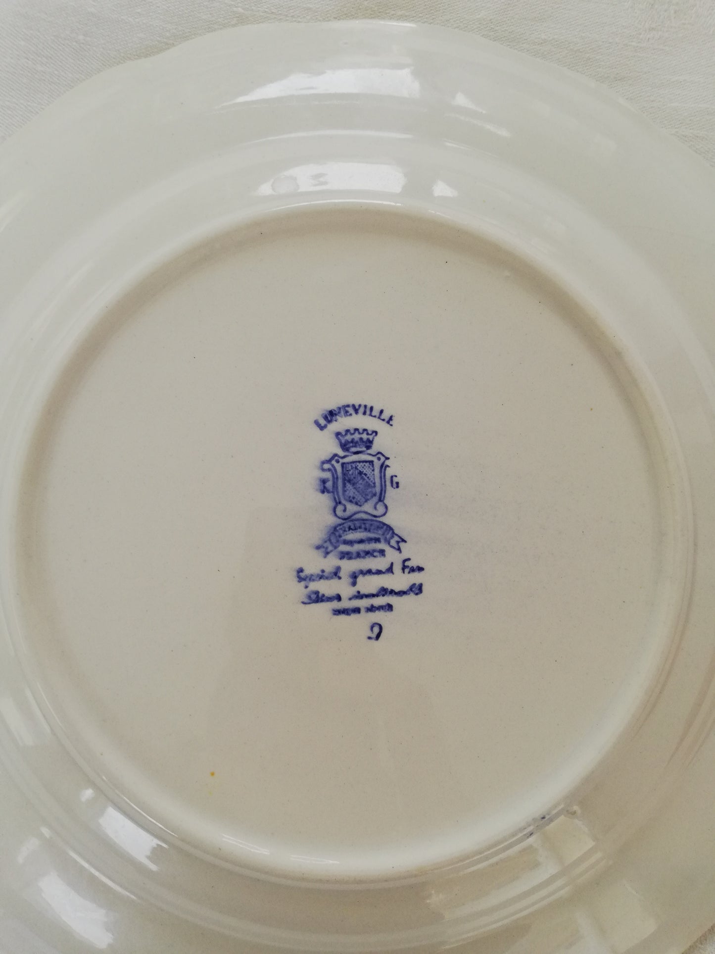 Assiette plate Luneville Toile de Jouy