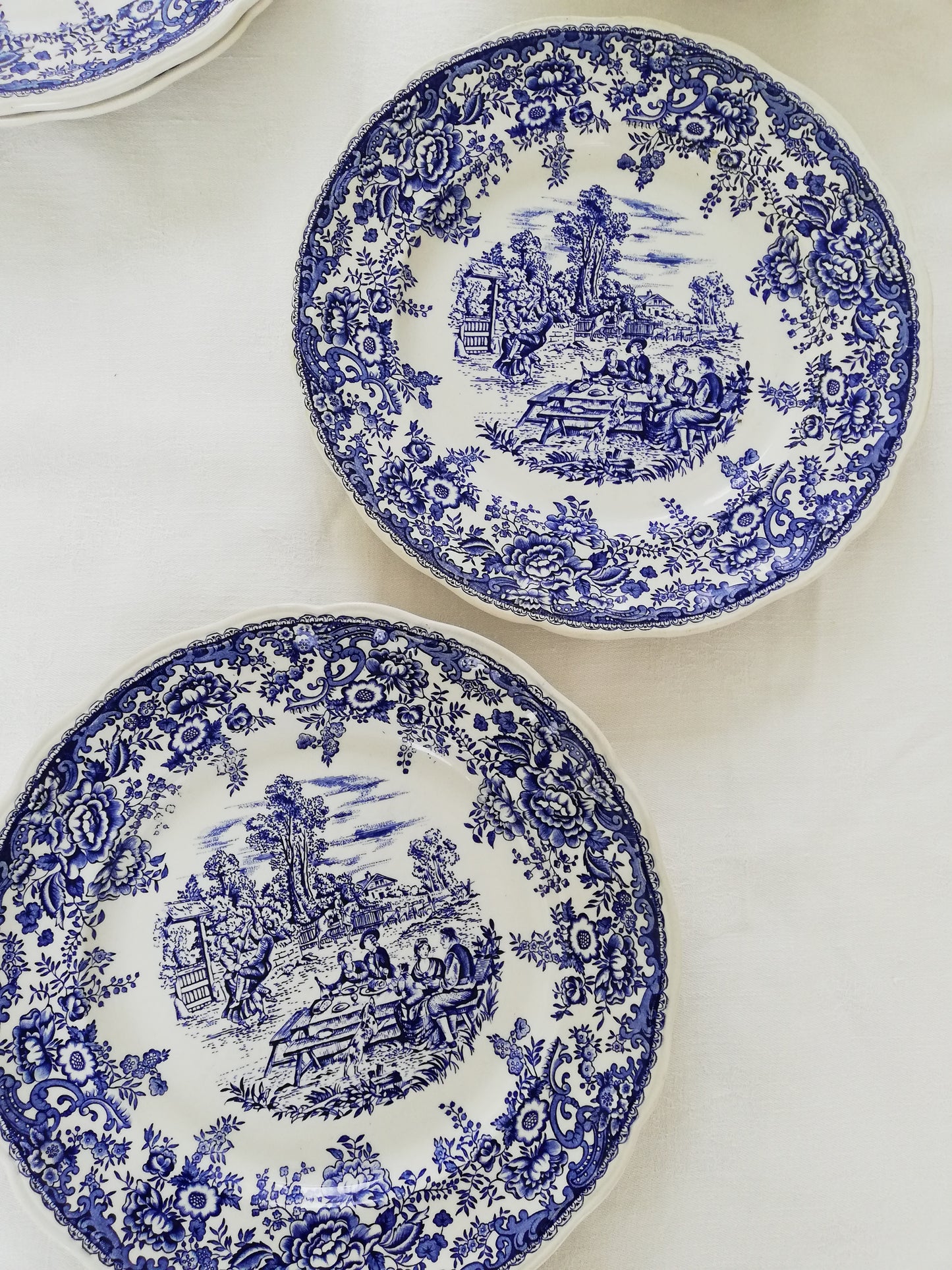 Assiette plate Luneville Toile de Jouy