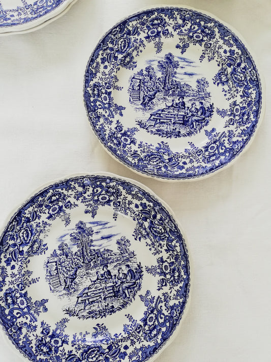 Assiette plate Luneville Toile de Jouy