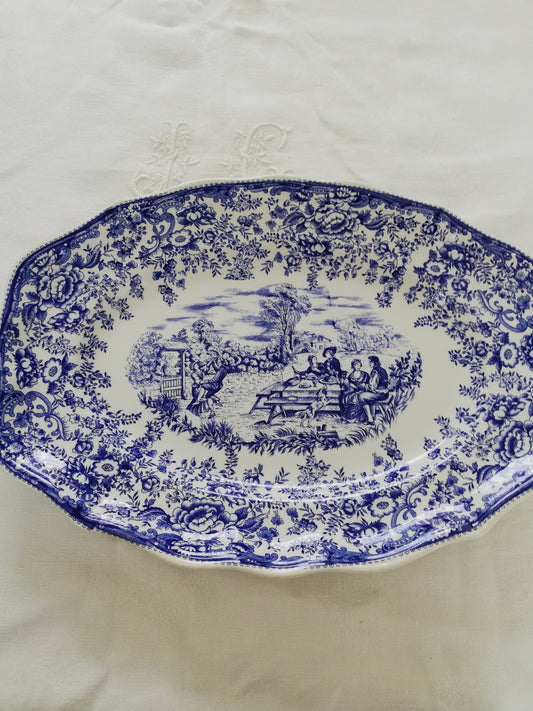 Plat oval Toile de Jouy Luneville