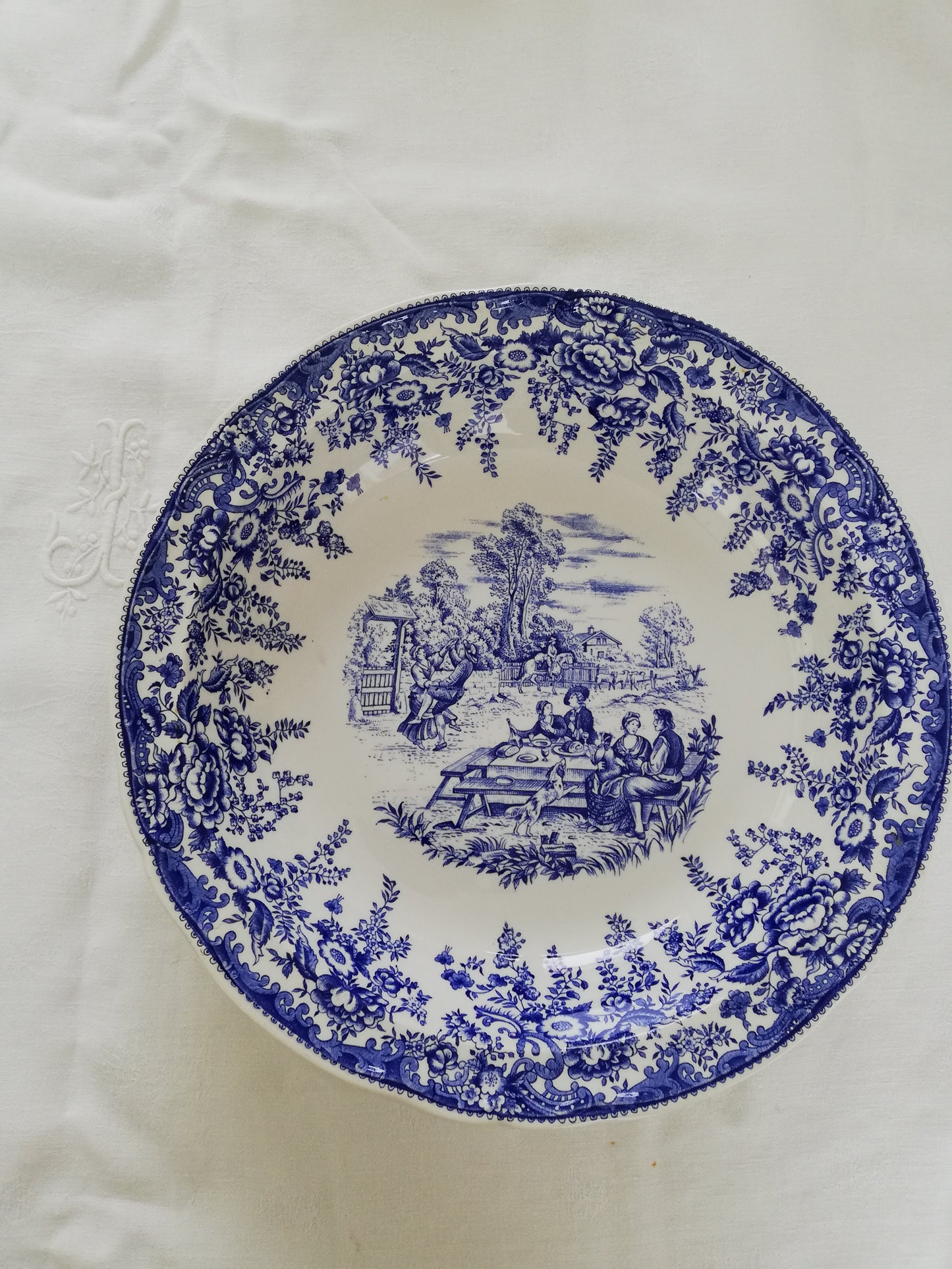 Plat Rond et Creux Luneville Toile de Jouy