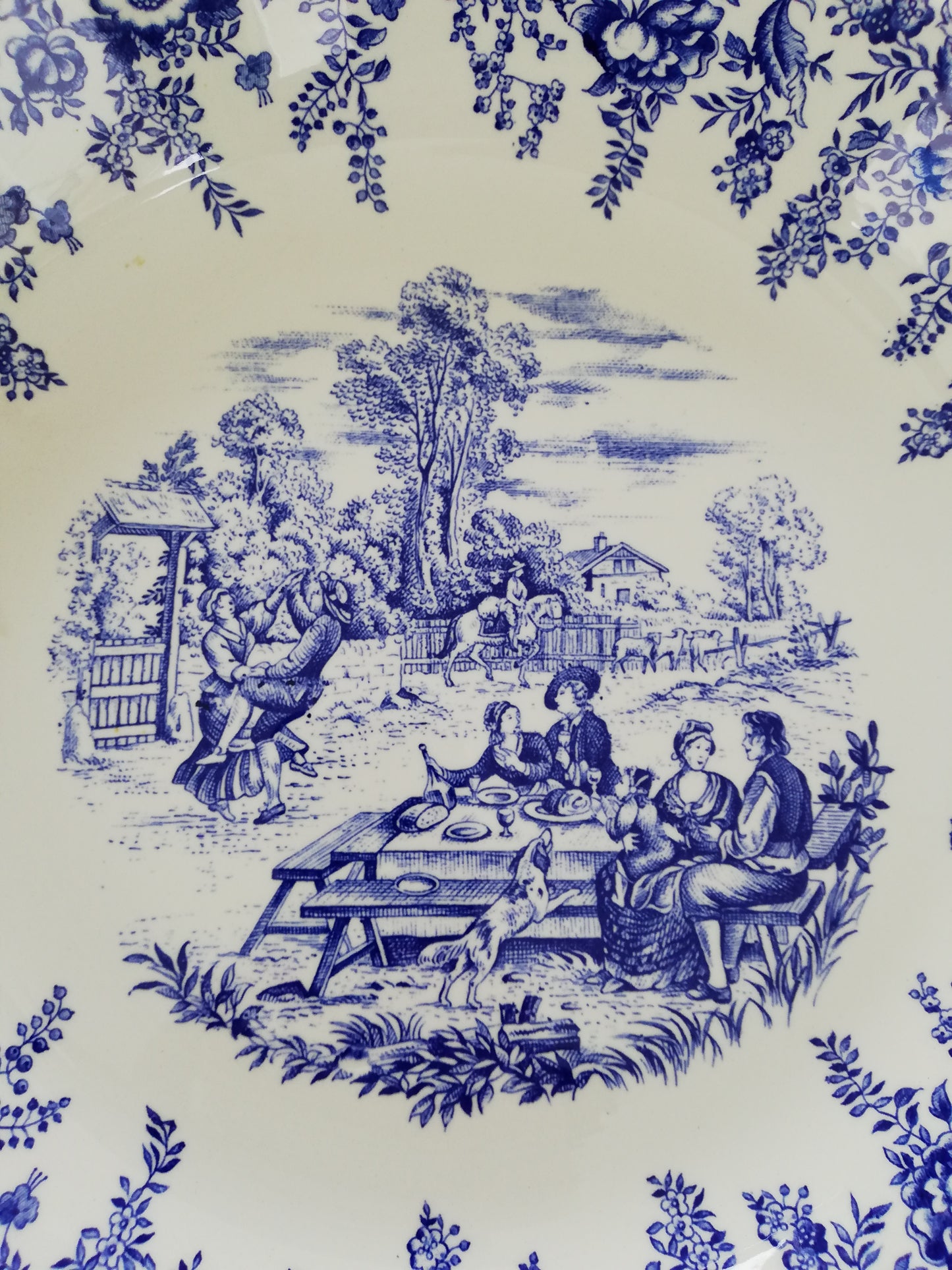 Plat Rond et Creux Luneville Toile de Jouy