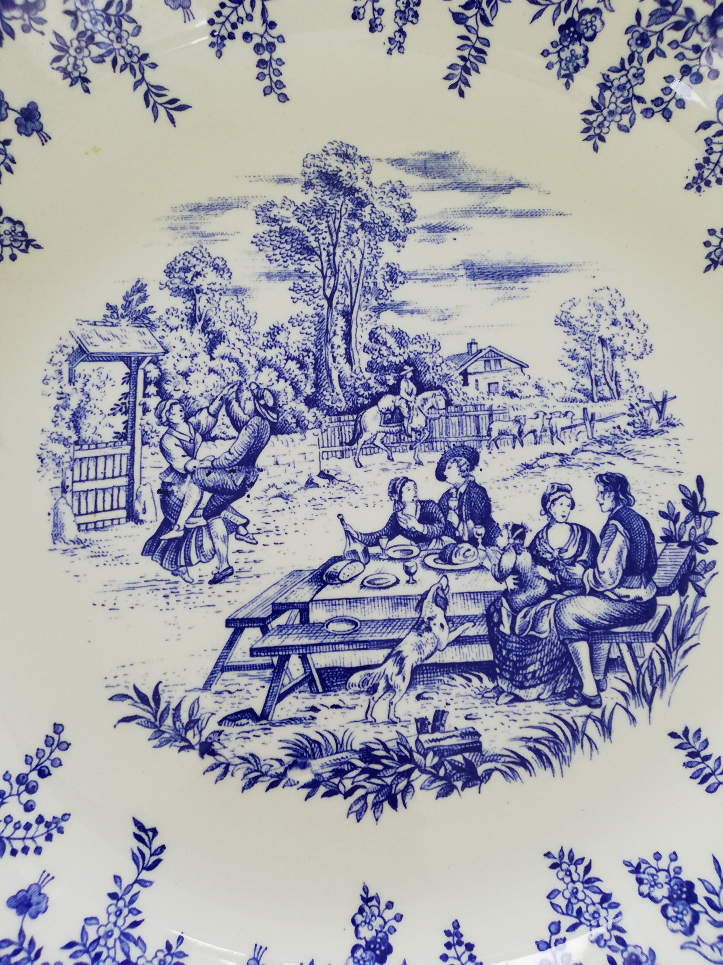 Plat Rond et Creux Luneville Toile de Jouy