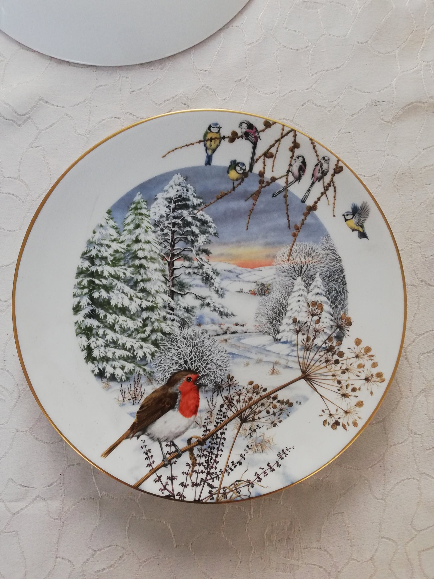 Assiette Fine Porcelaine Royal Worcester Peter Barrett