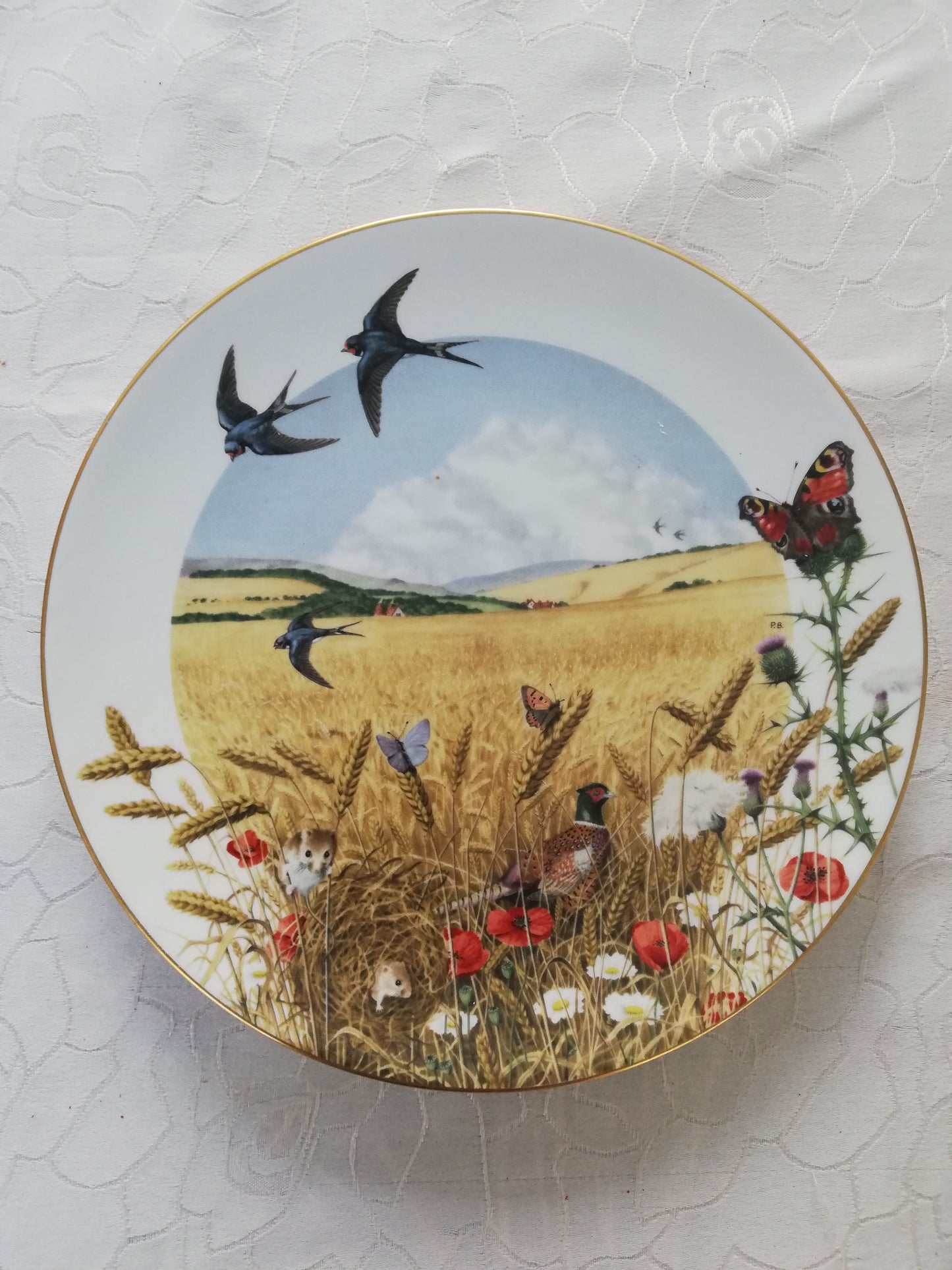 Assiette Fine Porcelaine Royal Worcester Peter Barrett