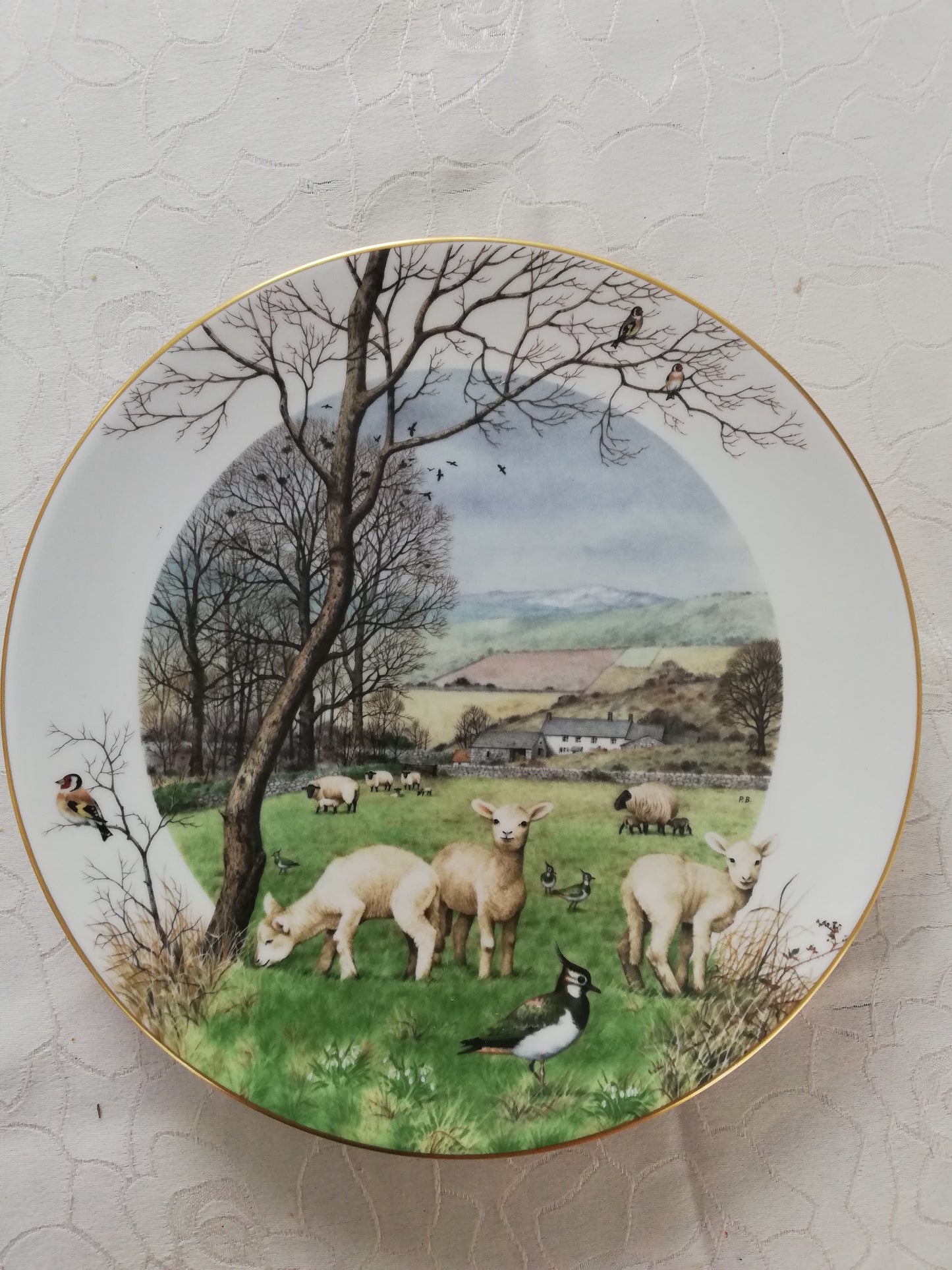 Assiette Fine Porcelaine Royal Worcester Peter Barrett