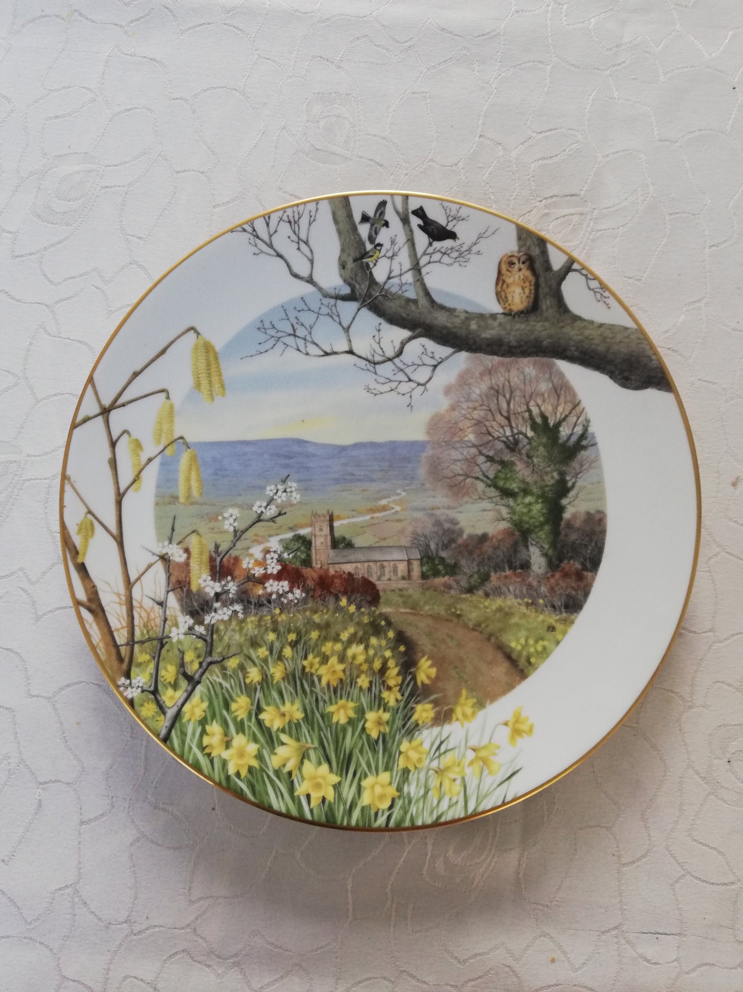 Assiette Fine Porcelaine Royal Worcester Peter Barrett