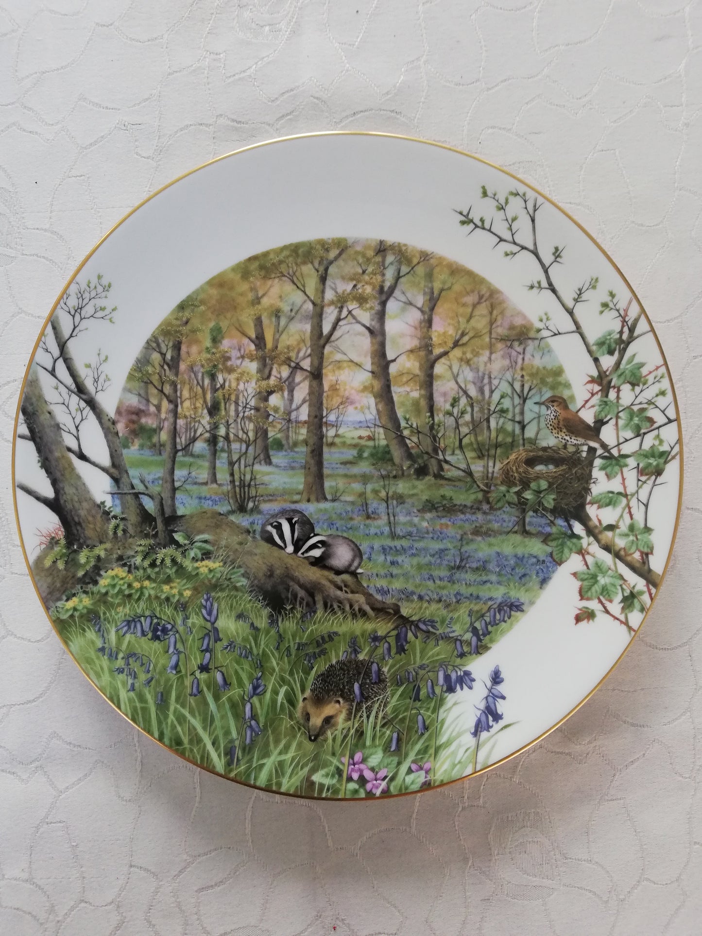 Assiette Fine Porcelaine Royal Worcester Peter Barrett