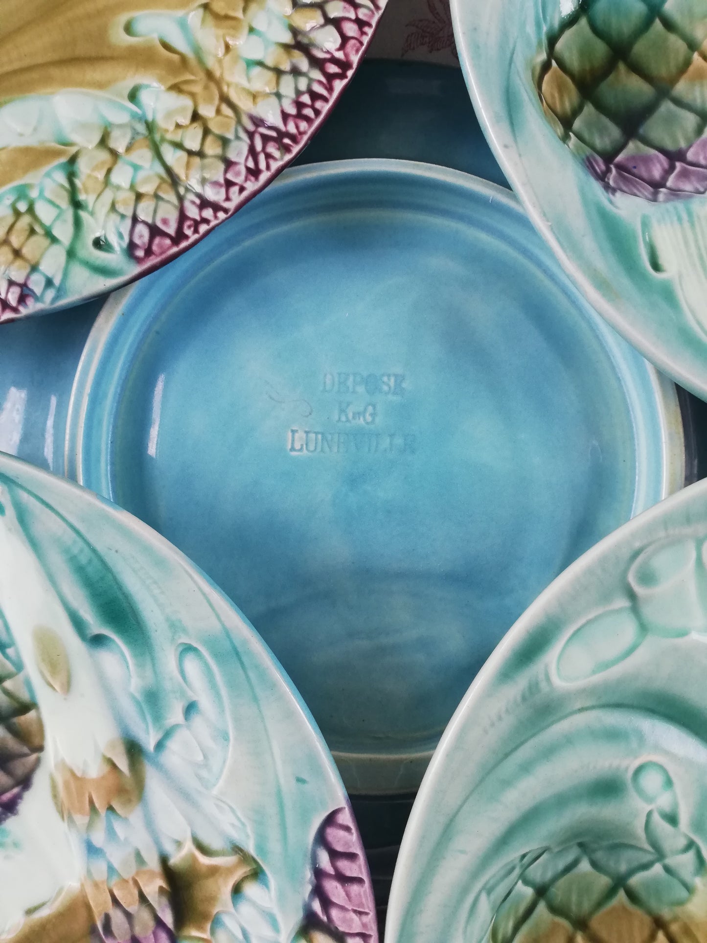 Assiette Barbotine KG Luneville