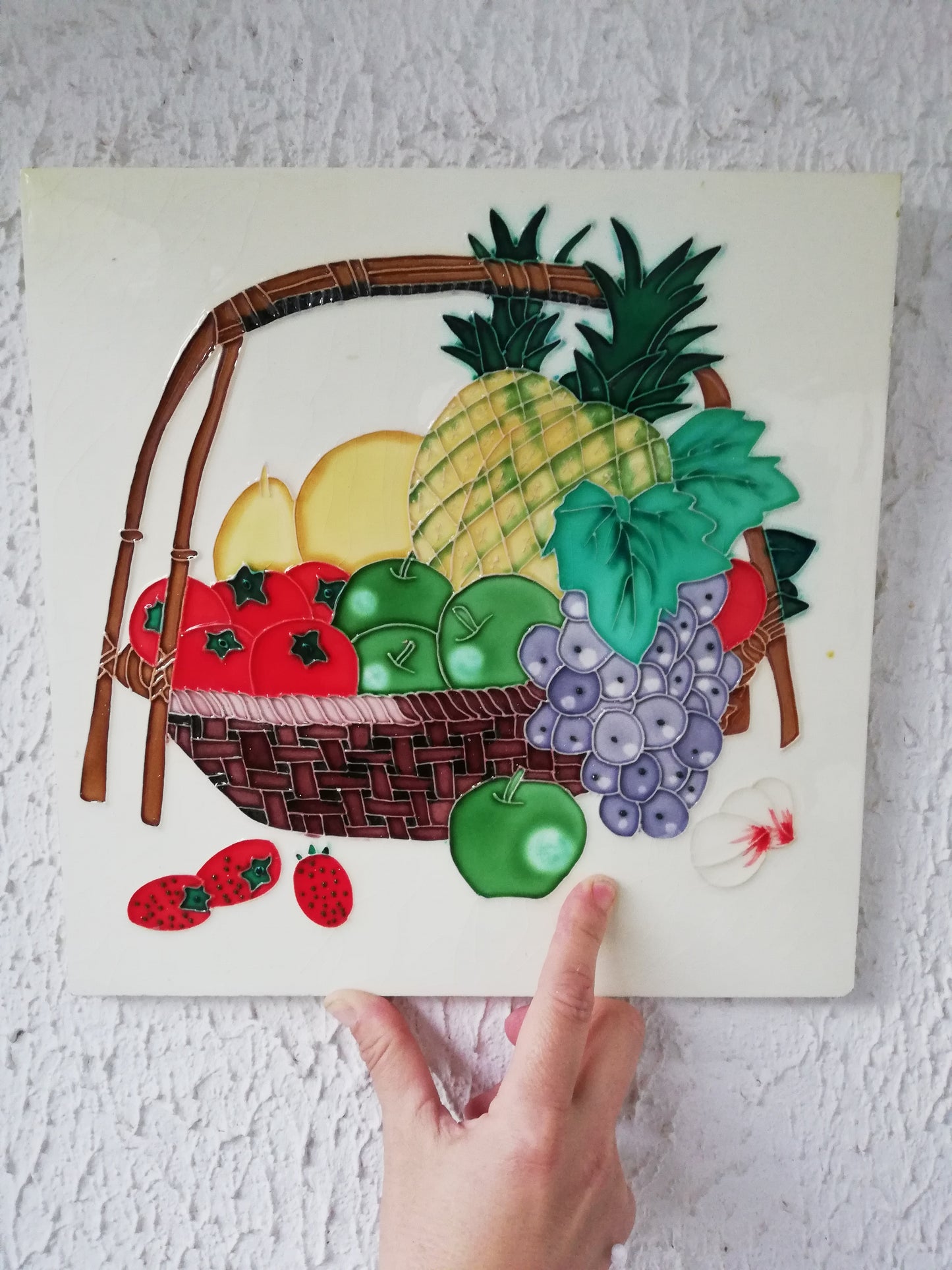 Carrelage deco vintage panier fruits