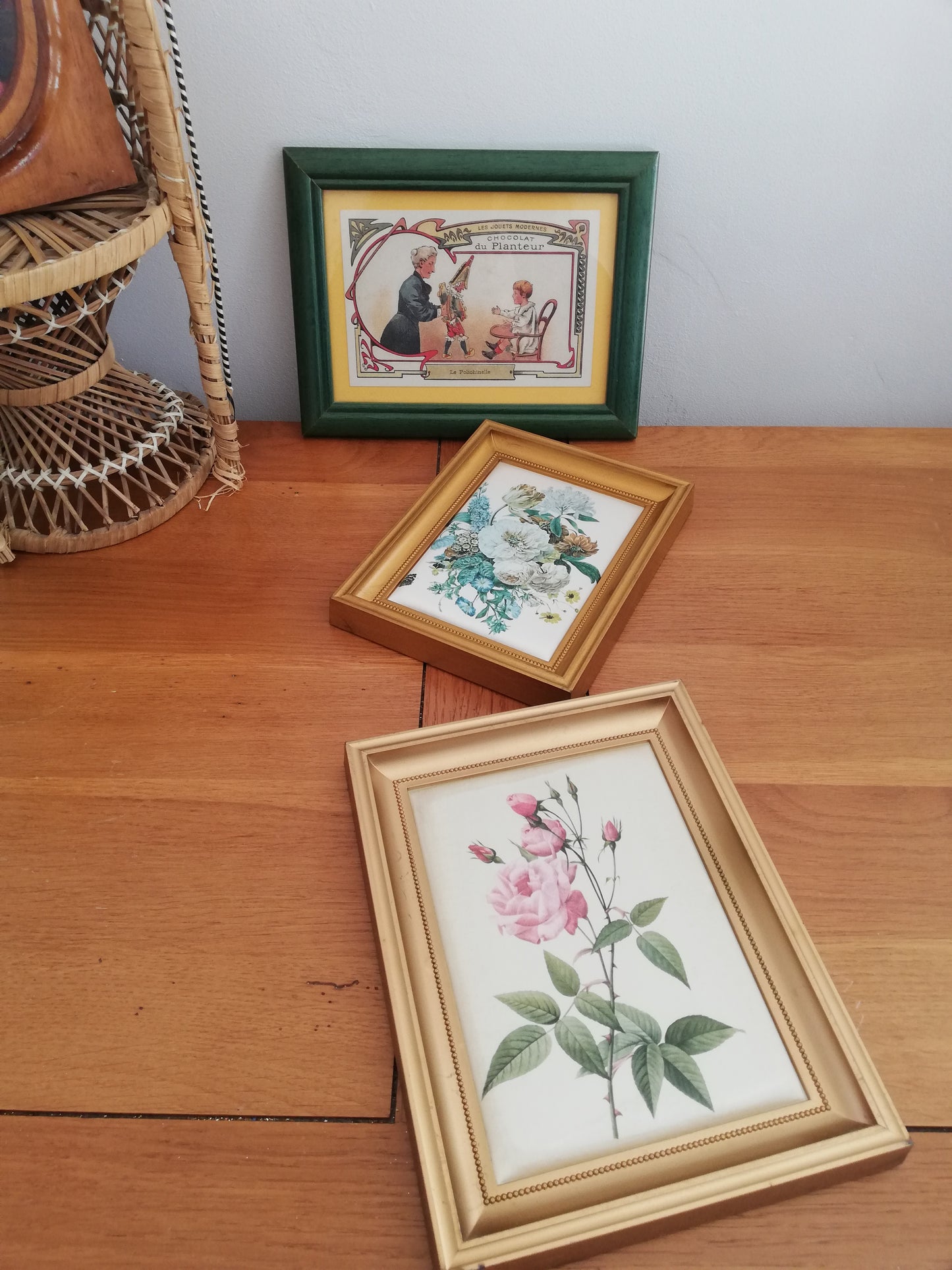 Cadre vintage Papillon Fleurs
