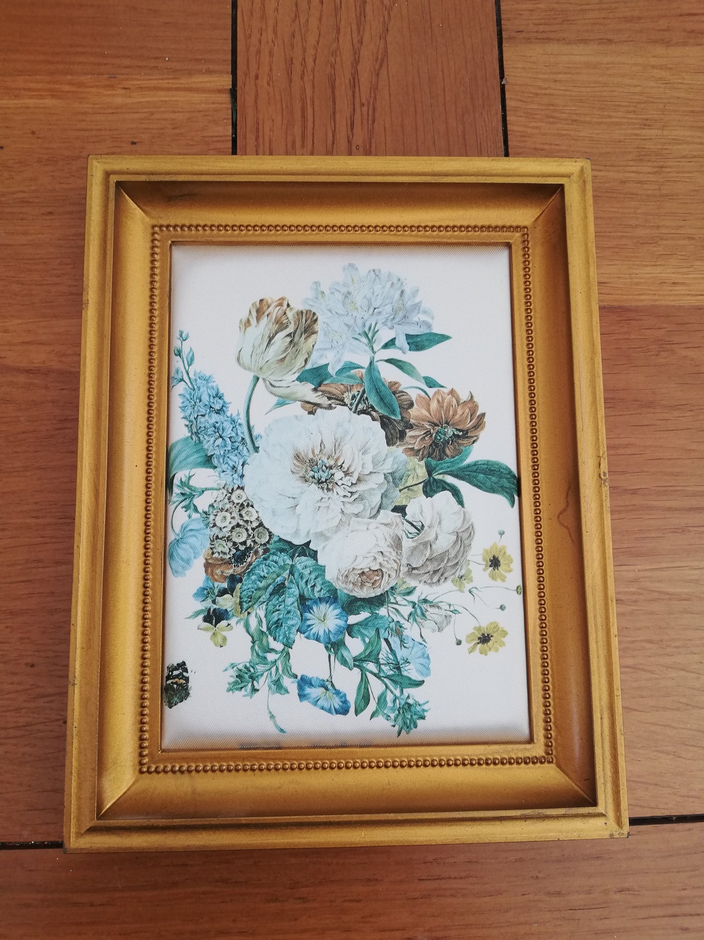 Cadre vintage Papillon Fleurs