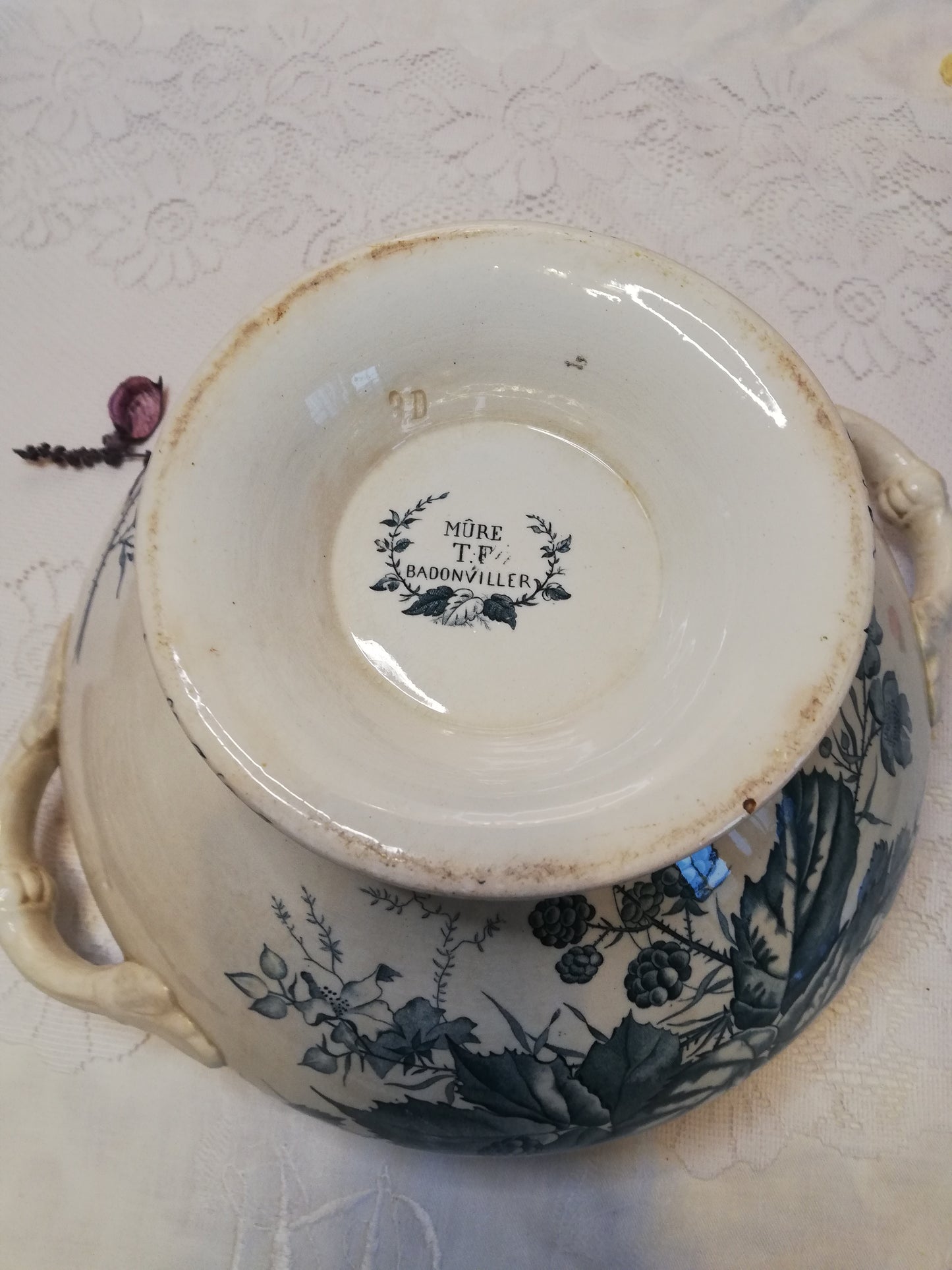 Grand Bol de Soupière Mûres Badonviller
