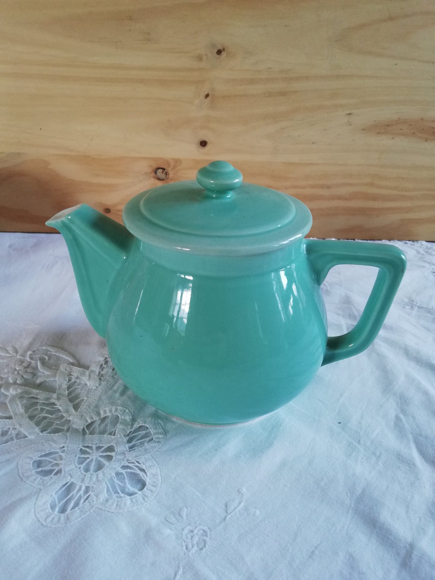 Vintage blau-grüne Kaffeemaschine