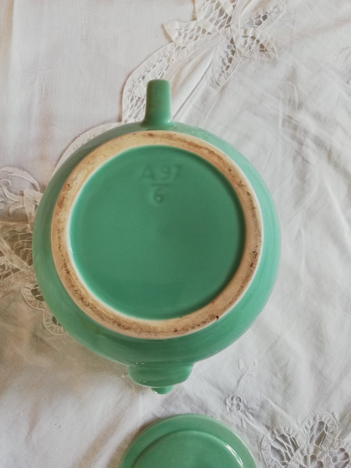 Vintage blau-grüne Kaffeemaschine