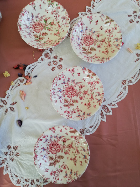 Assiette Calotte Rose Chintz Jonhson Brothers