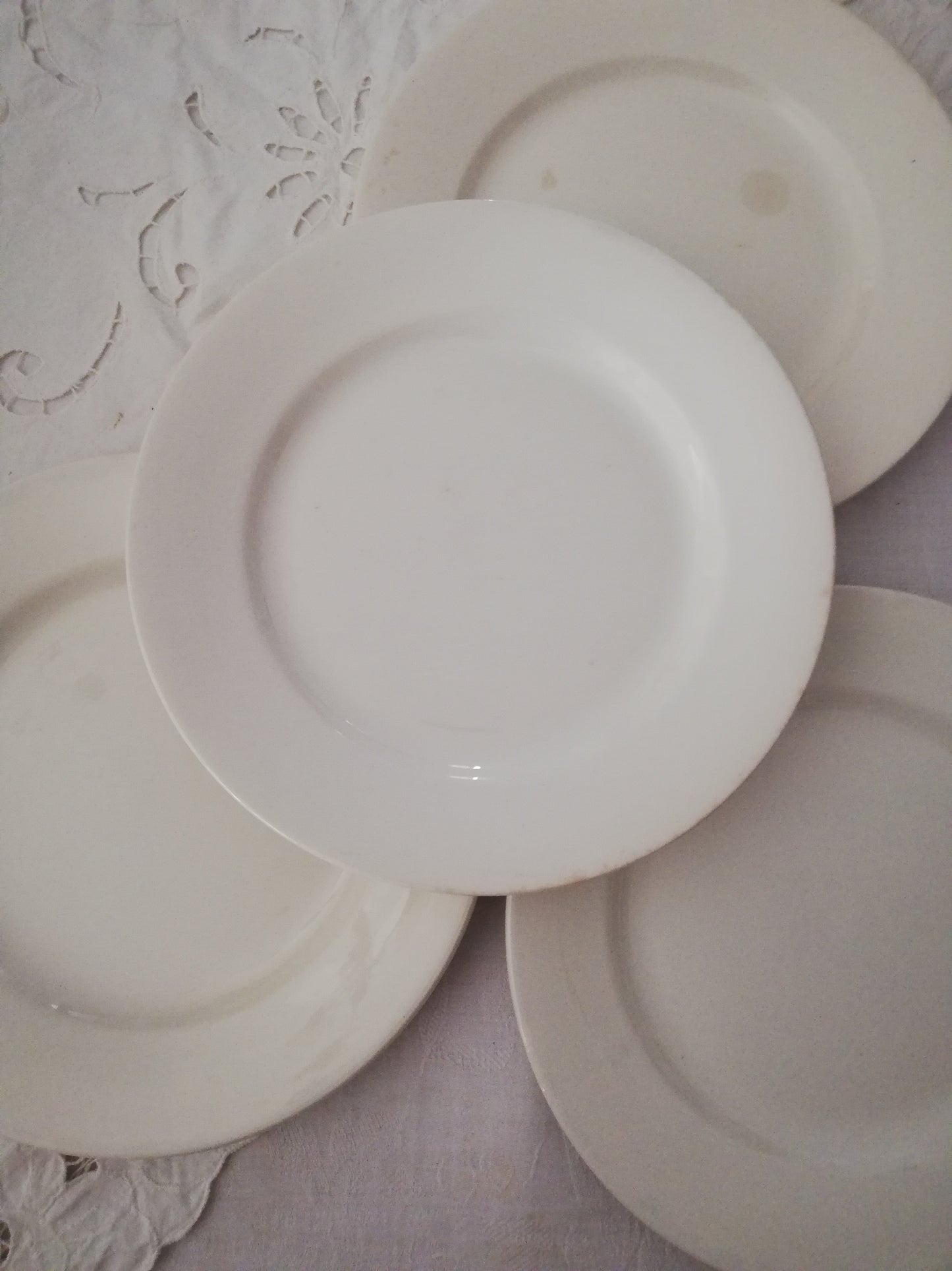 Assiettes Blanches Digoin Sarreguemines Terre de Fer