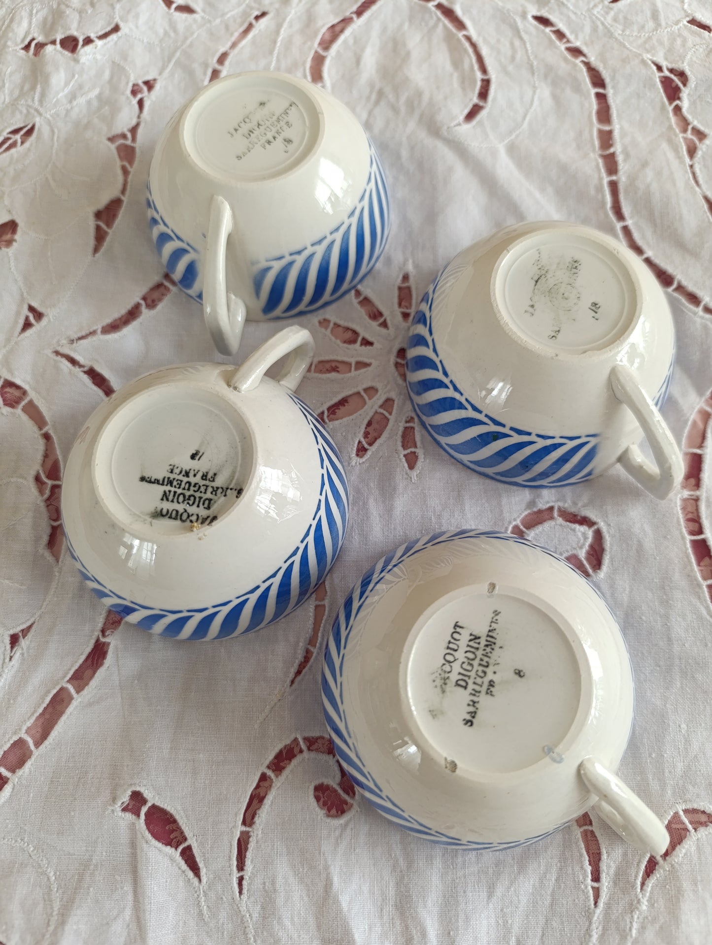 4 tasses à café Jacquot Digoin Sarreguemines