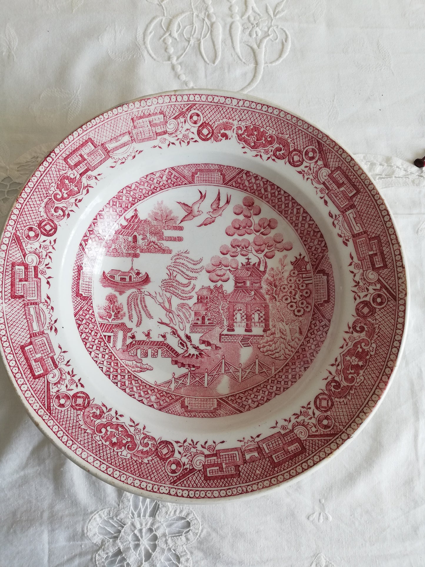 Plat rond et creux terre de fer rose