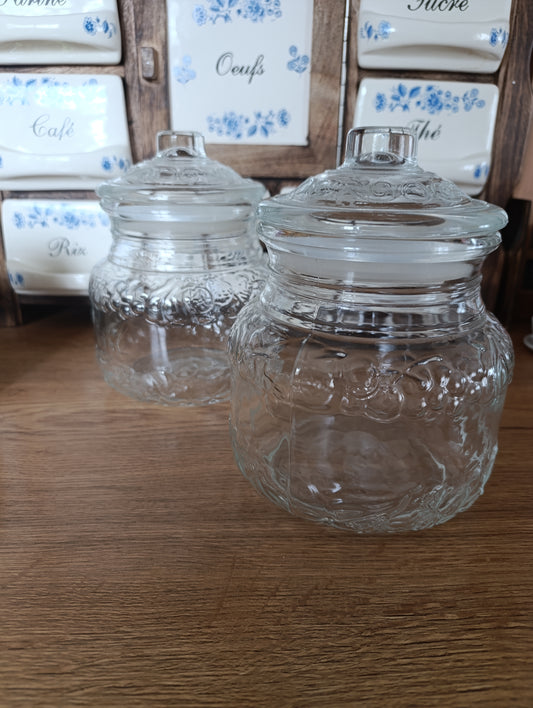 Pot verre vintage fruit italy