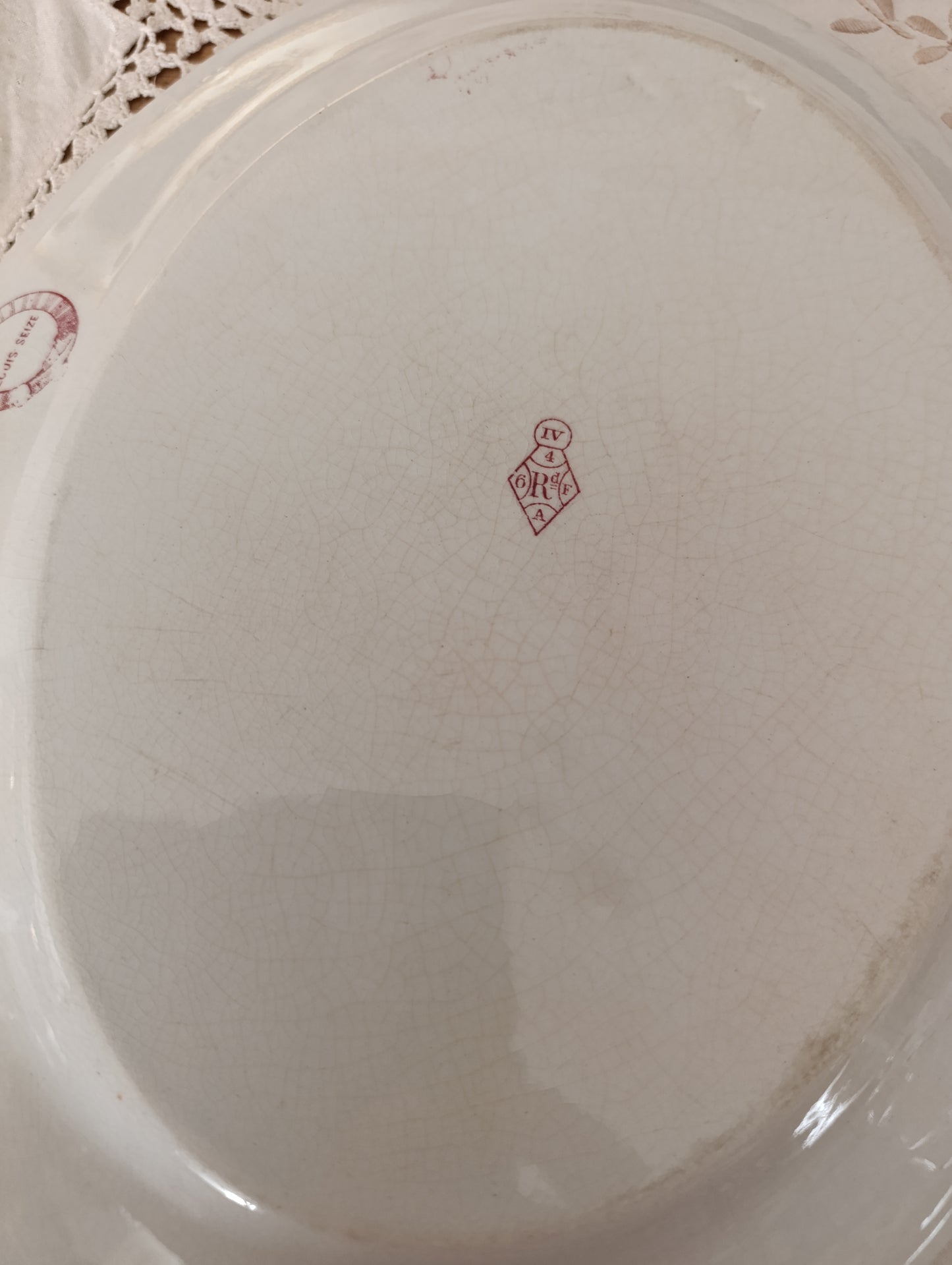 Plat oval old Hall victorian staffordshire Indian Stone China  terre de fer rose