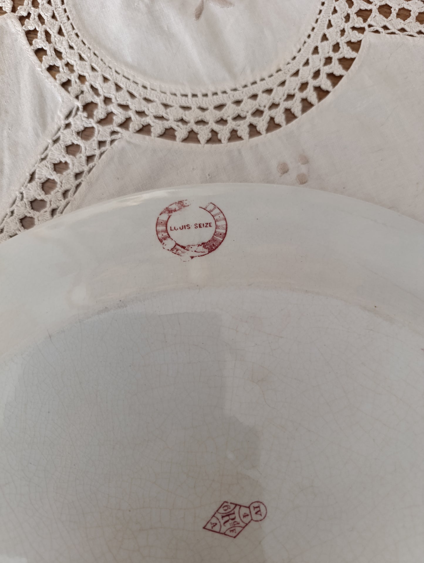 Plat oval old Hall victorian staffordshire Indian Stone China  terre de fer rose