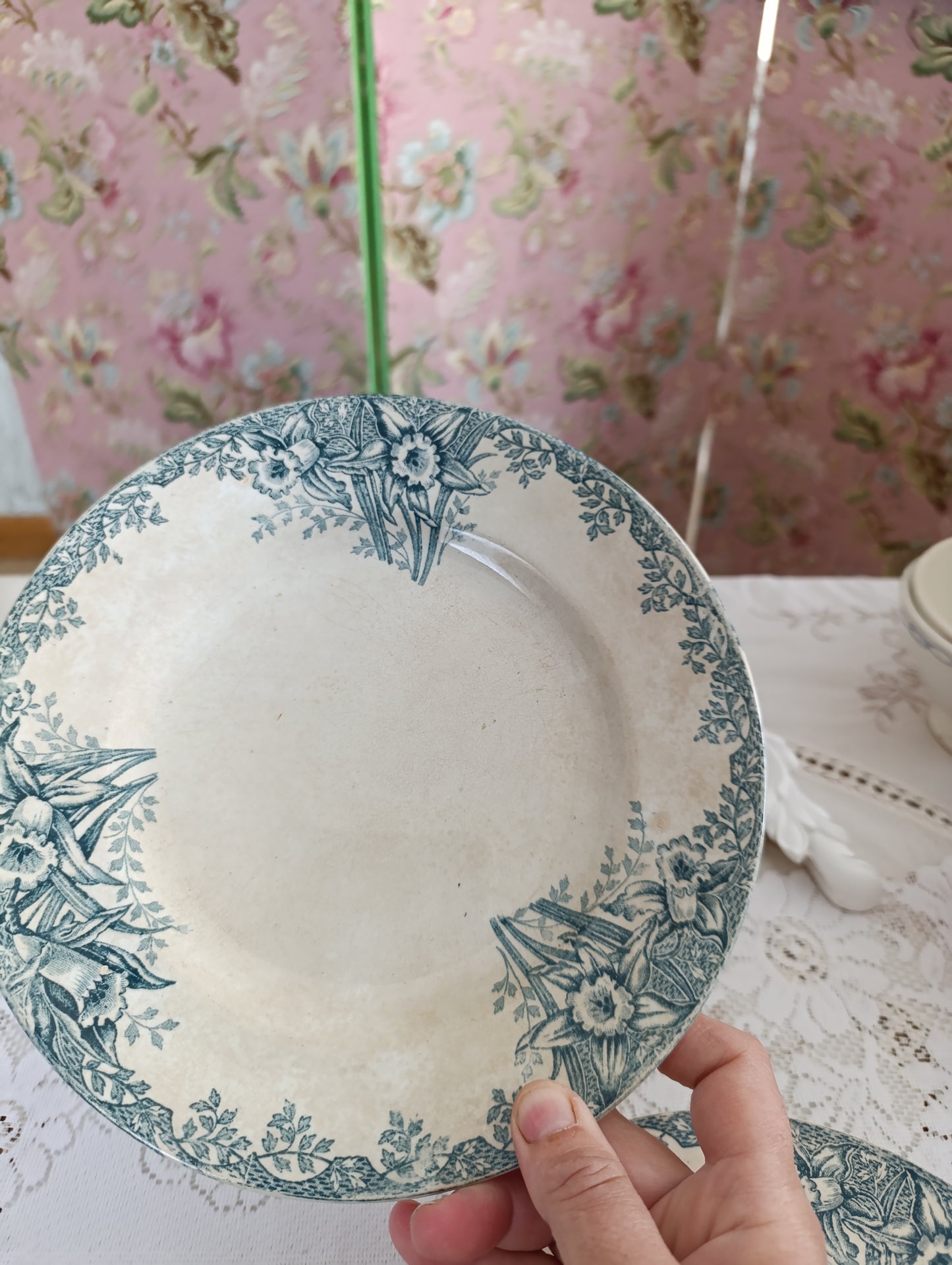 Assiette terre de fer Narcisses