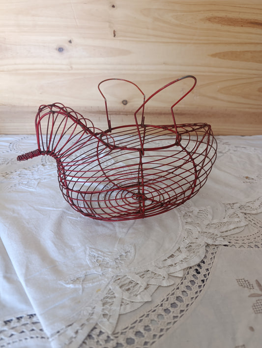 Panier à oeufs ancien en métal