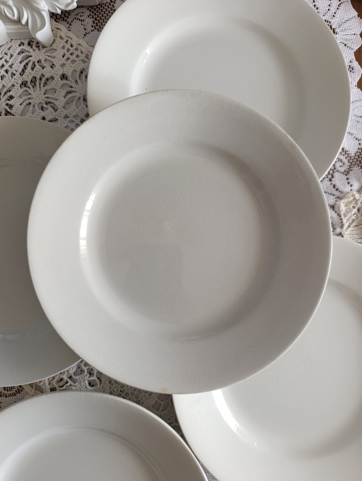 Assiette terre de fer blanche China Sarreguemines