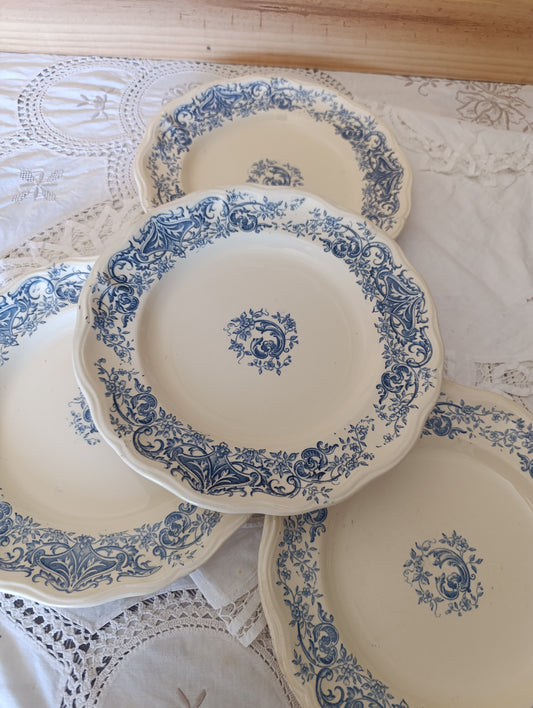Assiettes Aramis Longchamp terre de fer bleu