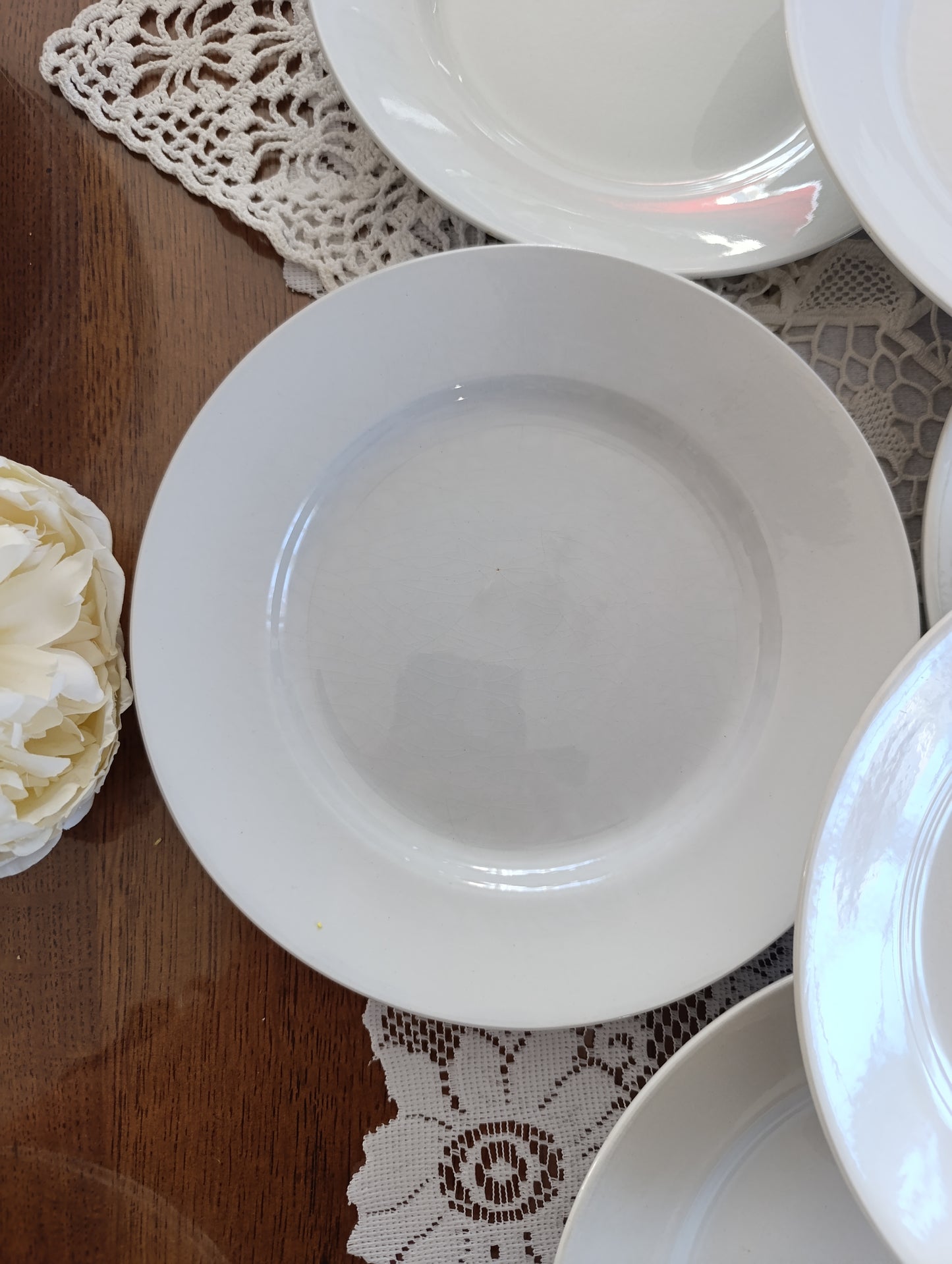 Assiette plate terre de fer china Sarreguemines blanches