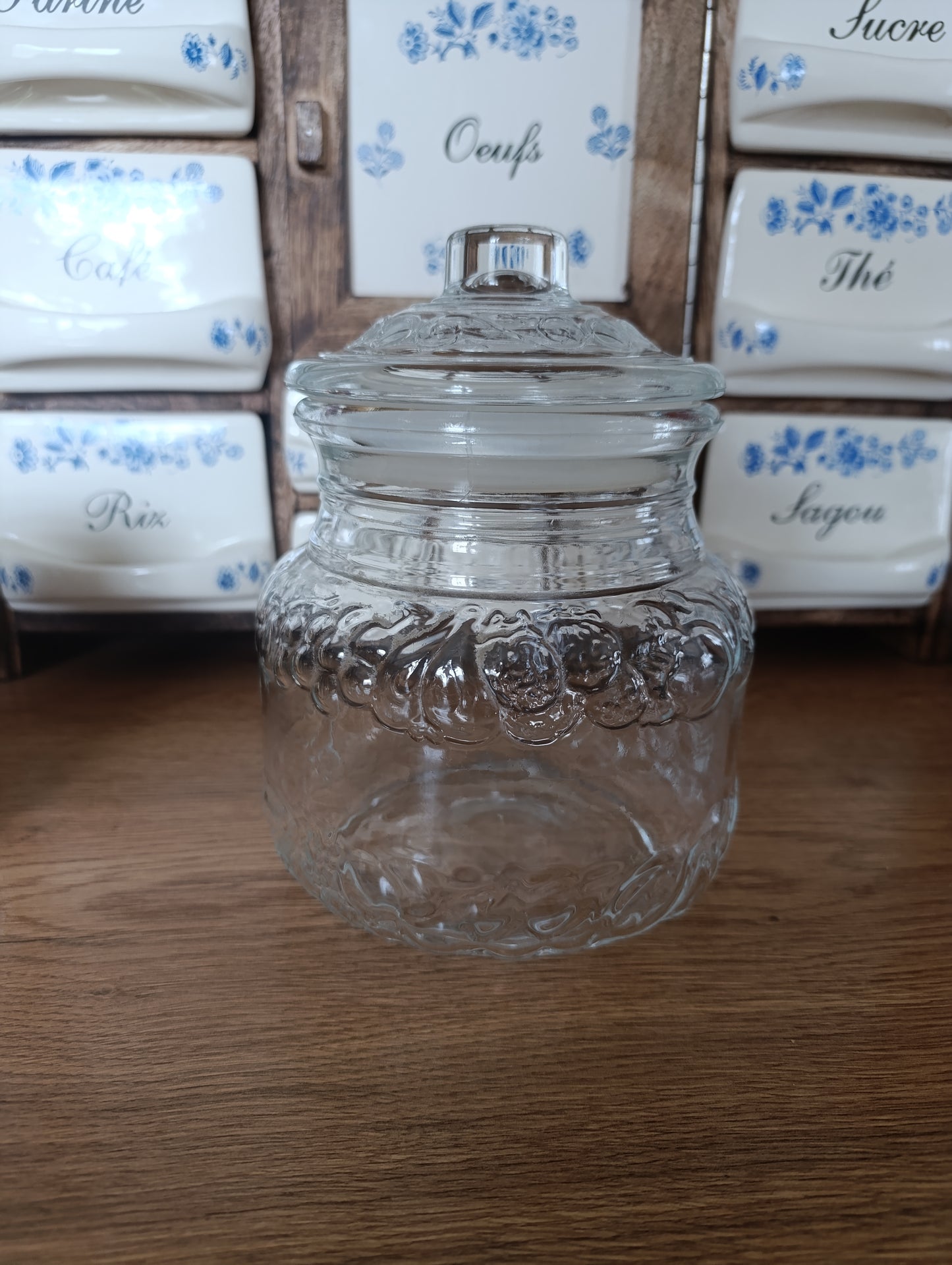 Pot verre vintage fruit italy