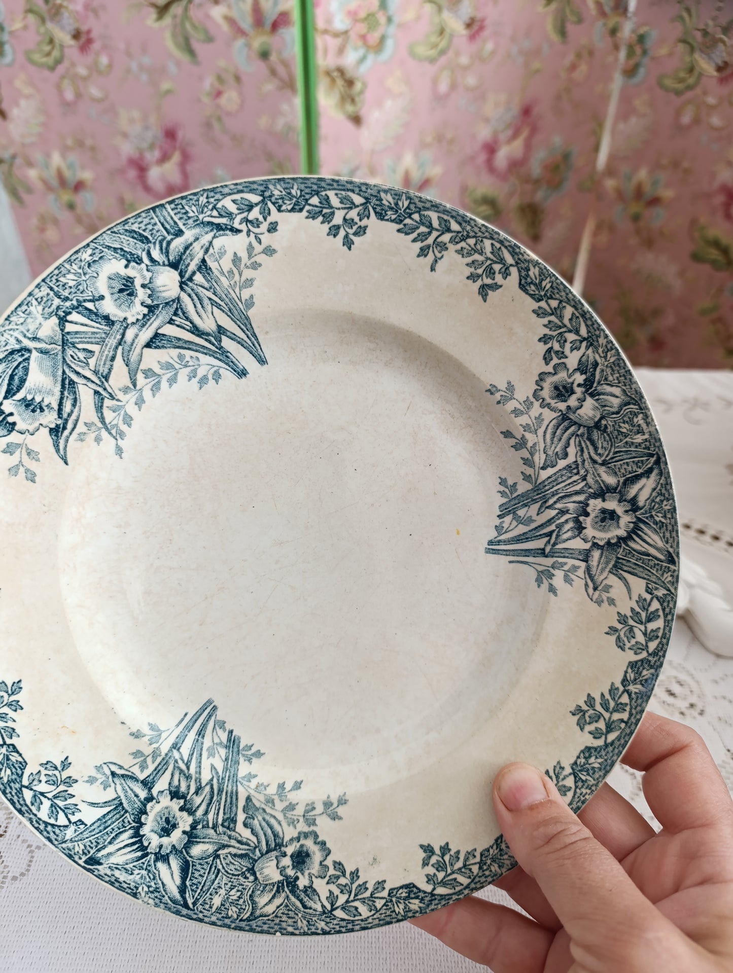 Assiette terre de fer Narcisses