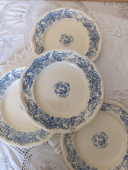 Assiettes Aramis Longchamp terre de fer bleu