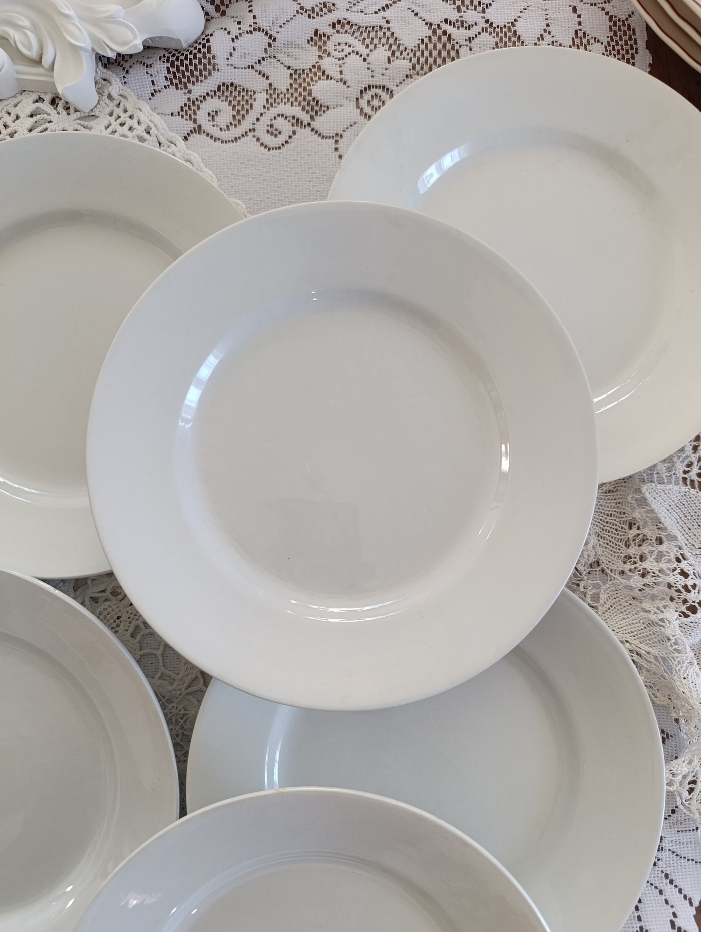 Assiette plate terre de fer china Sarreguemines blanches