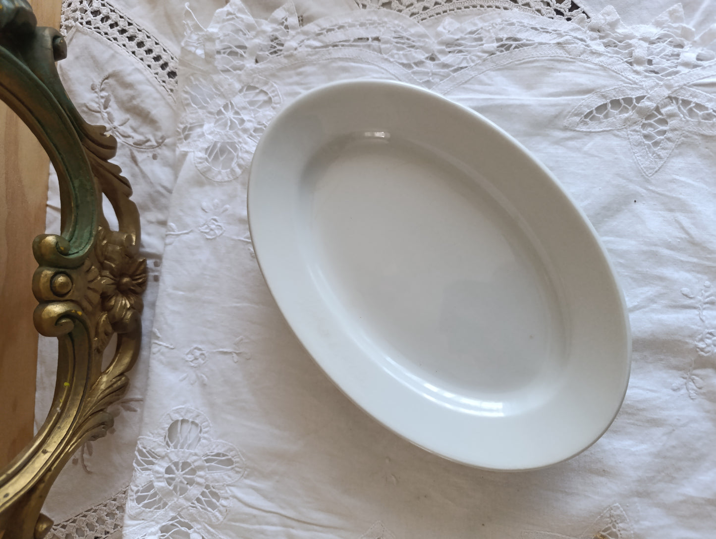 Ravier ancien blanc porcelaine
