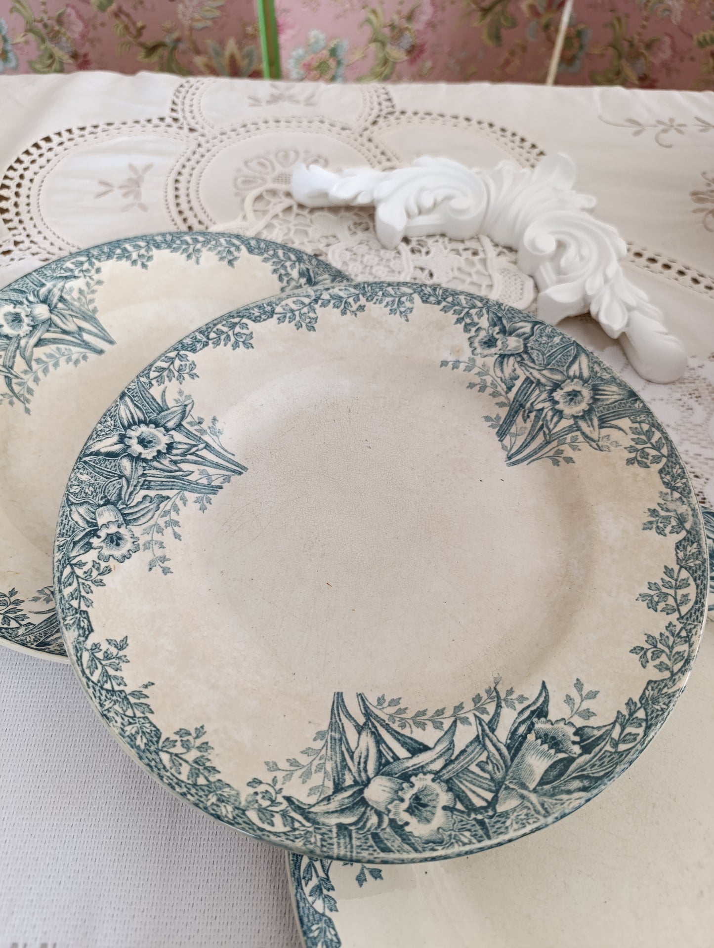 Assiette terre de fer Narcisses
