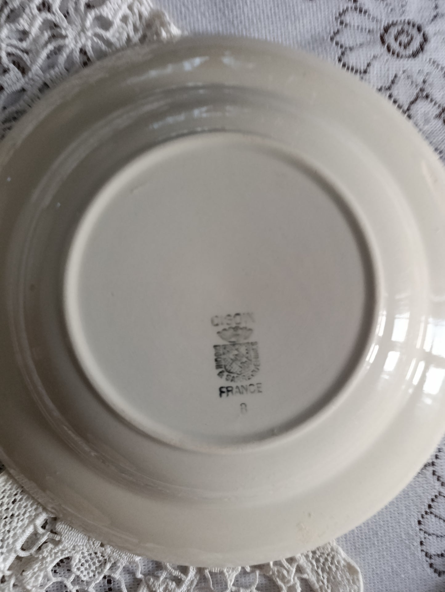 Assiette creuse Terre de fer Ivoire Digoin Sarreguemines