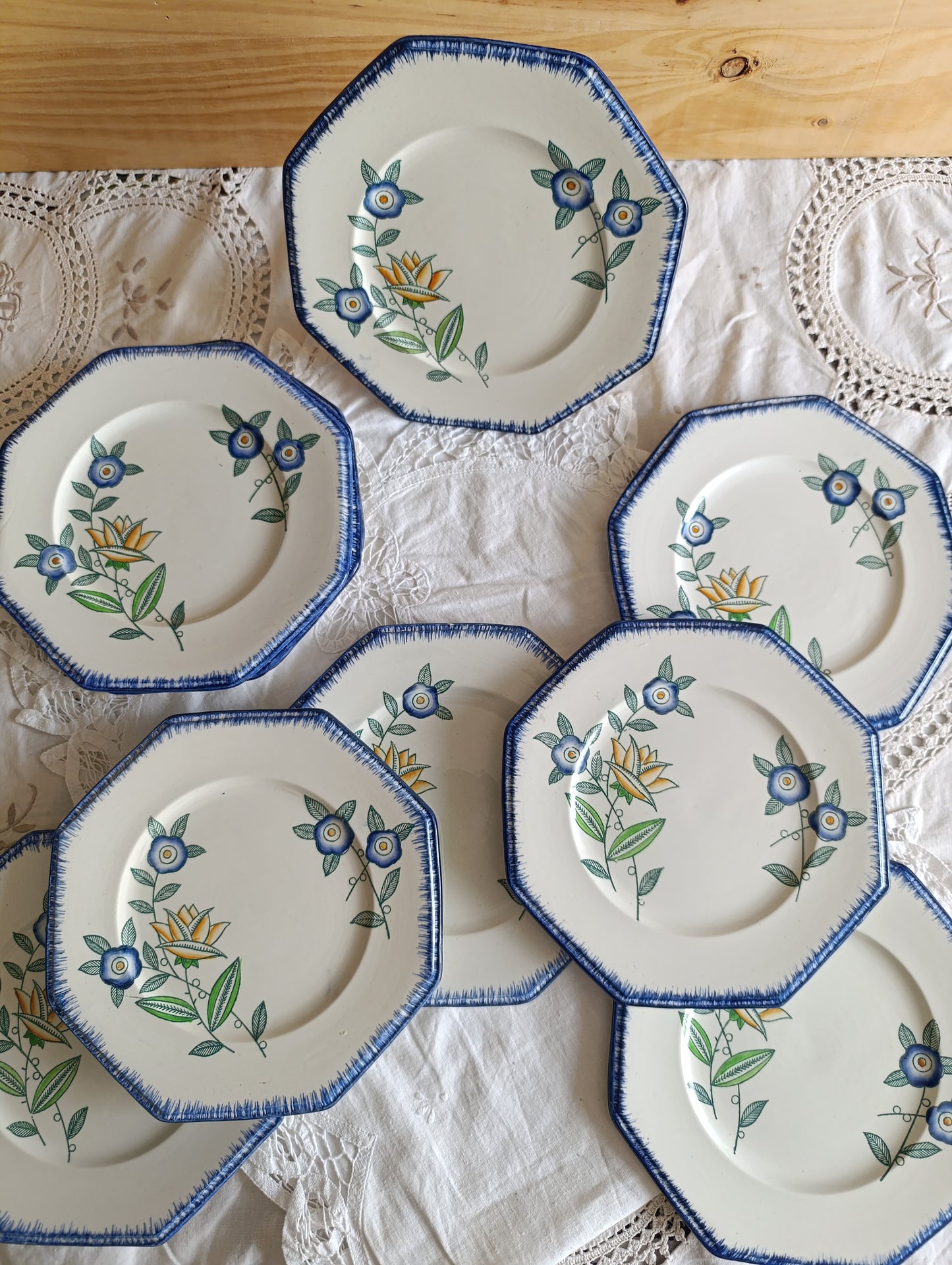 Assiette dessert terre de fer polychrome Longwy